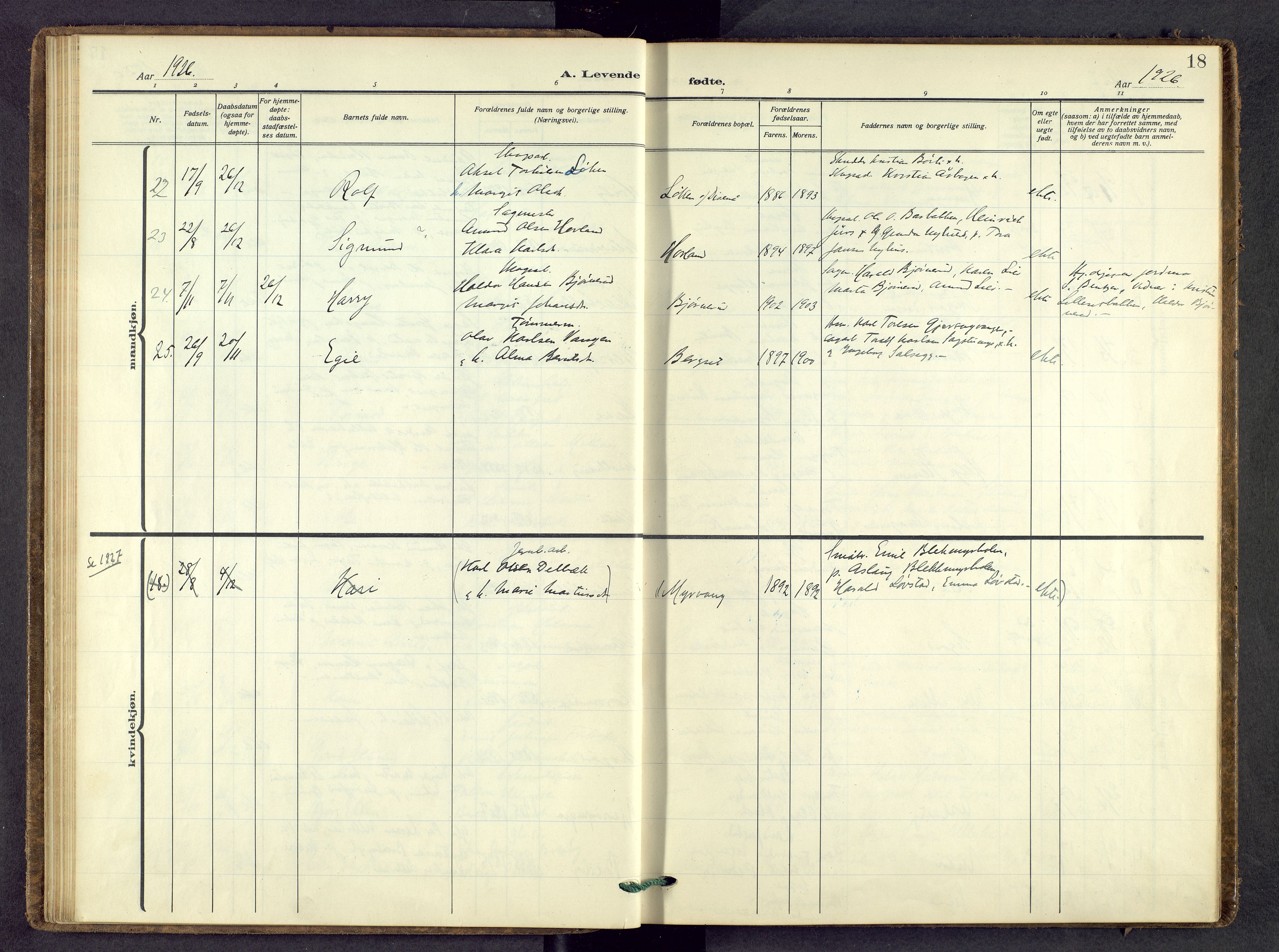 Sør-Odal prestekontor, AV/SAH-PREST-030/H/Ha/Haa/L0012: Ministerialbok nr. 12, 1923-1936, s. 18