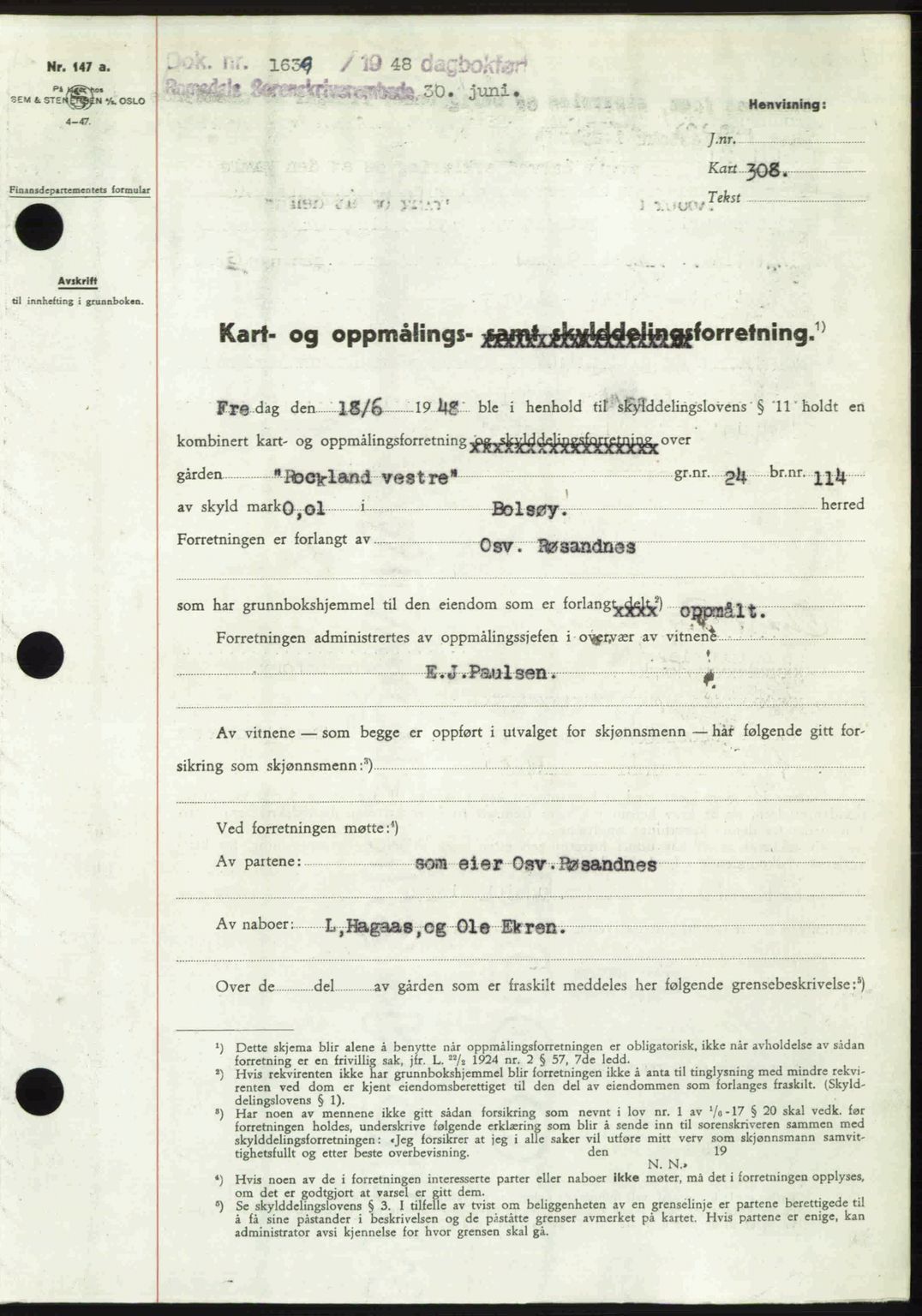 Romsdal sorenskriveri, SAT/A-4149/1/2/2C: Pantebok nr. A26, 1948-1948, Dagboknr: 1639/1948
