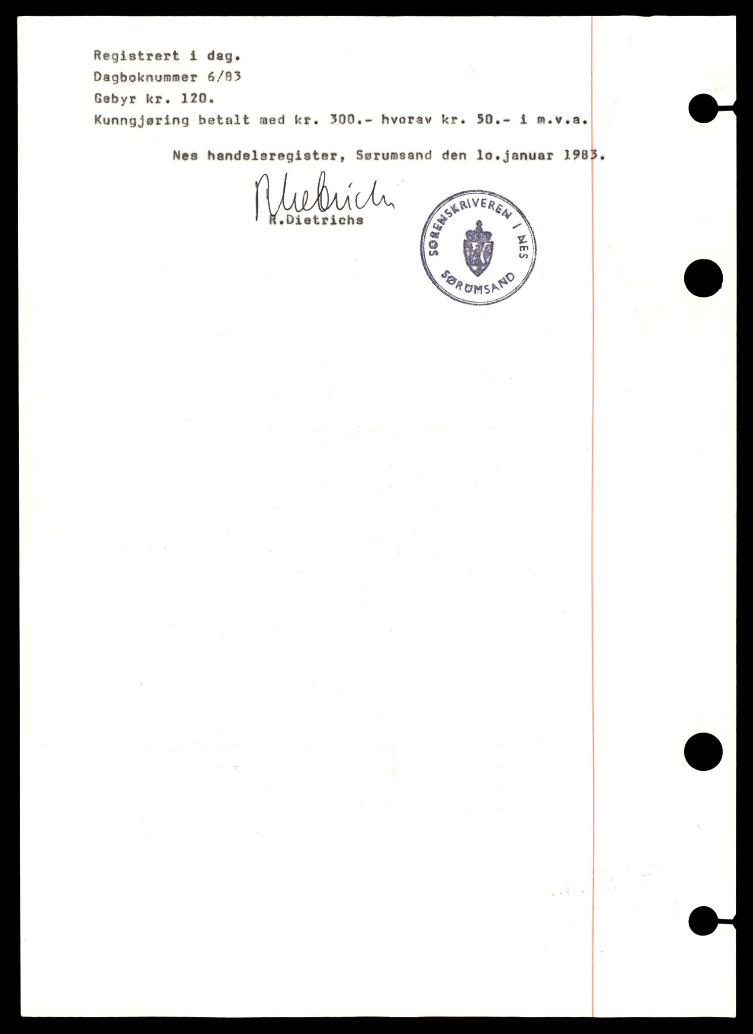 Nes tingrett, AV/SAT-A-10548/K/Ke/Kea/L0010: Aksjeselskap, Høy - Møb, 1944-1990, s. 4