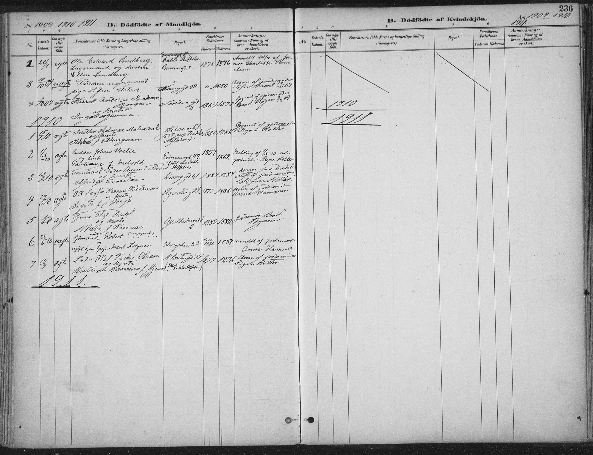 Ministerialprotokoller, klokkerbøker og fødselsregistre - Sør-Trøndelag, SAT/A-1456/601/L0062: Ministerialbok nr. 601A30, 1891-1911, s. 236