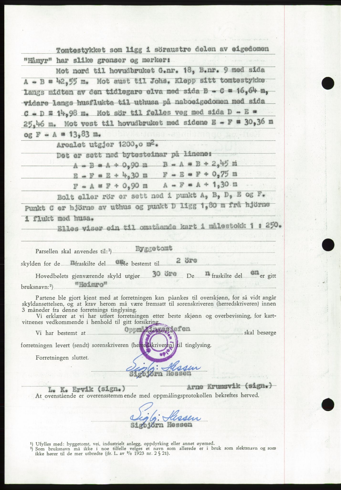 Søre Sunnmøre sorenskriveri, AV/SAT-A-4122/1/2/2C/L0113: Pantebok nr. 39A, 1959-1959, Dagboknr: 2289/1959