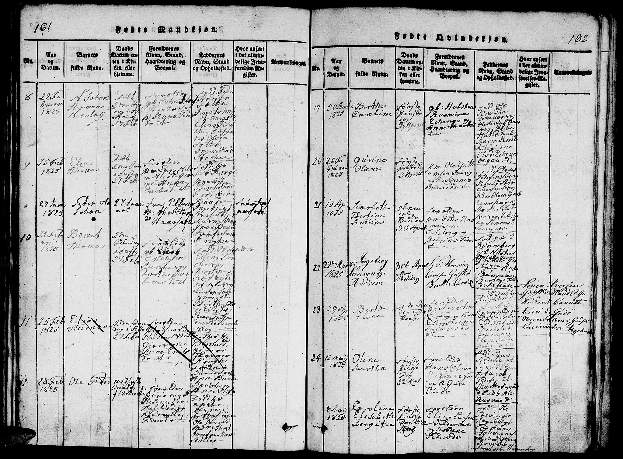 Ministerialprotokoller, klokkerbøker og fødselsregistre - Møre og Romsdal, SAT/A-1454/528/L0423: Klokkerbok nr. 528C04, 1816-1827, s. 161-162