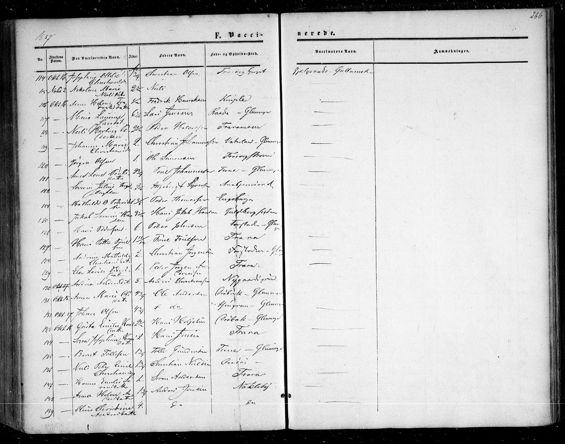 Glemmen prestekontor Kirkebøker, AV/SAO-A-10908/F/Fa/L0007: Ministerialbok nr. 7, 1853-1862, s. 266