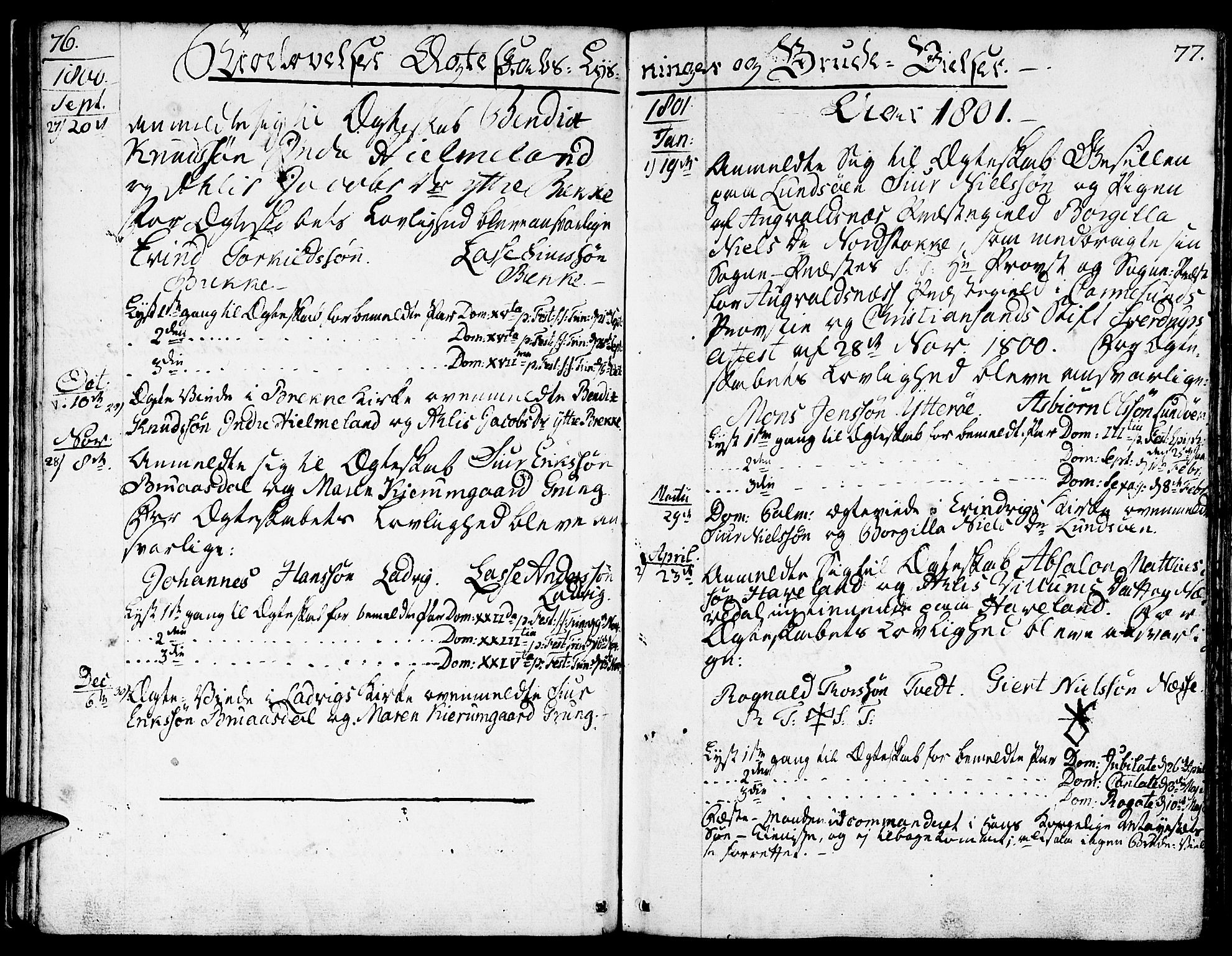 Gulen sokneprestembete, AV/SAB-A-80201/H/Haa/Haaa/L0016: Ministerialbok nr. A 16, 1798-1808, s. 76-77