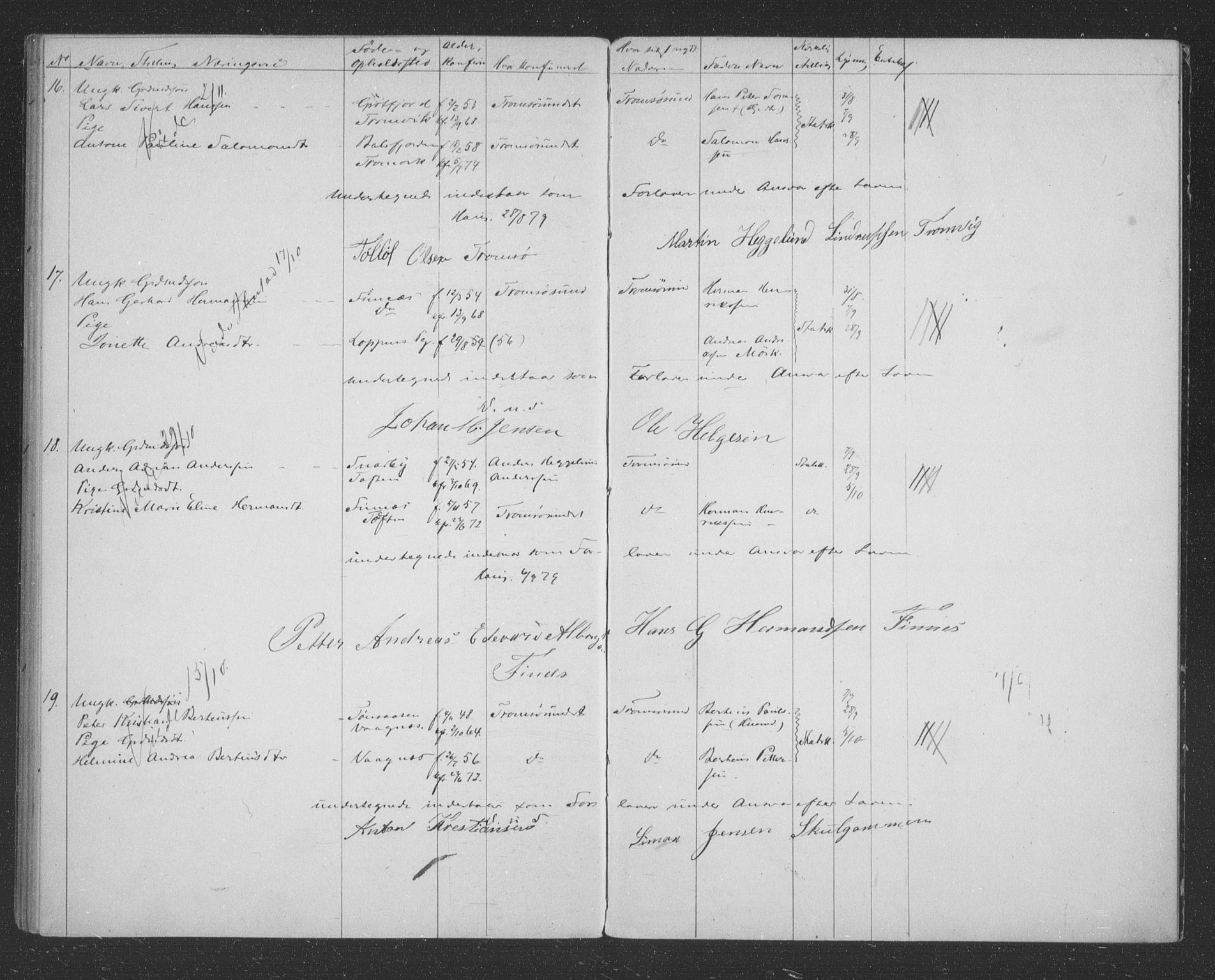 Tromsøysund sokneprestkontor, AV/SATØ-S-1304/H/Hc/L0055: Lysningsprotokoll nr. 55, 1875-1880