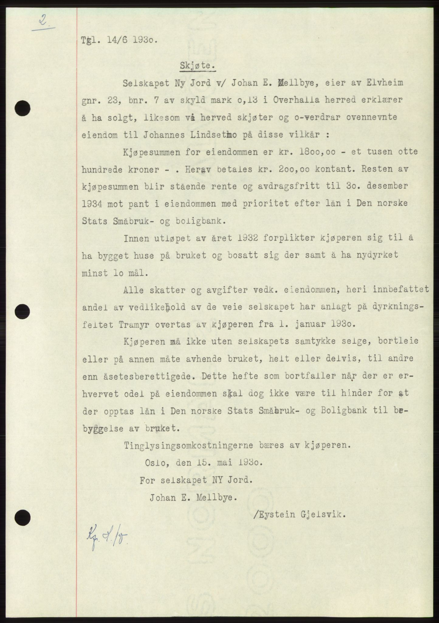 Namdal sorenskriveri, SAT/A-4133/1/2/2C: Pantebok nr. -, 1926-1930, Tingl.dato: 14.06.1930