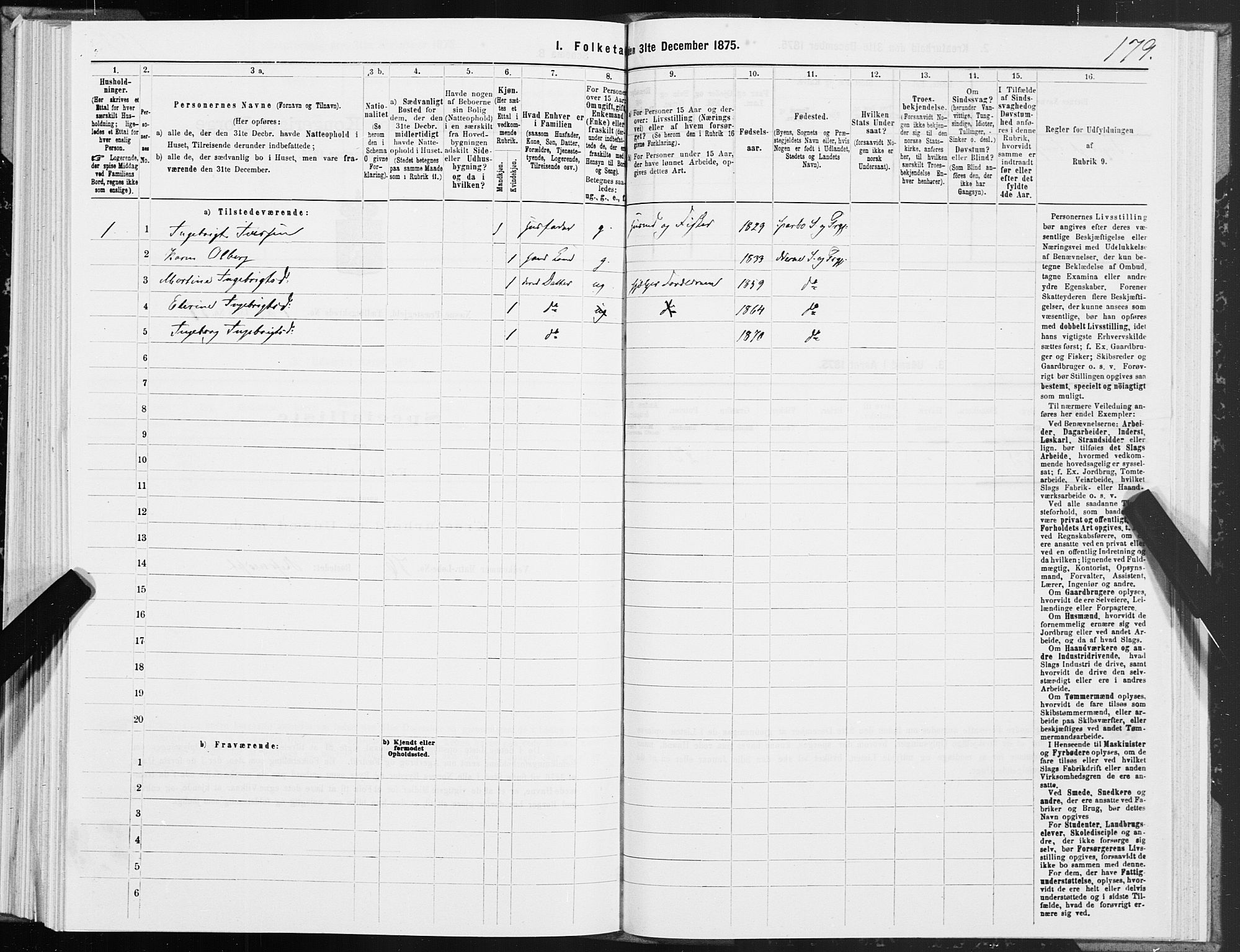 SAT, Folketelling 1875 for 1828P Nesna prestegjeld, 1875, s. 1179