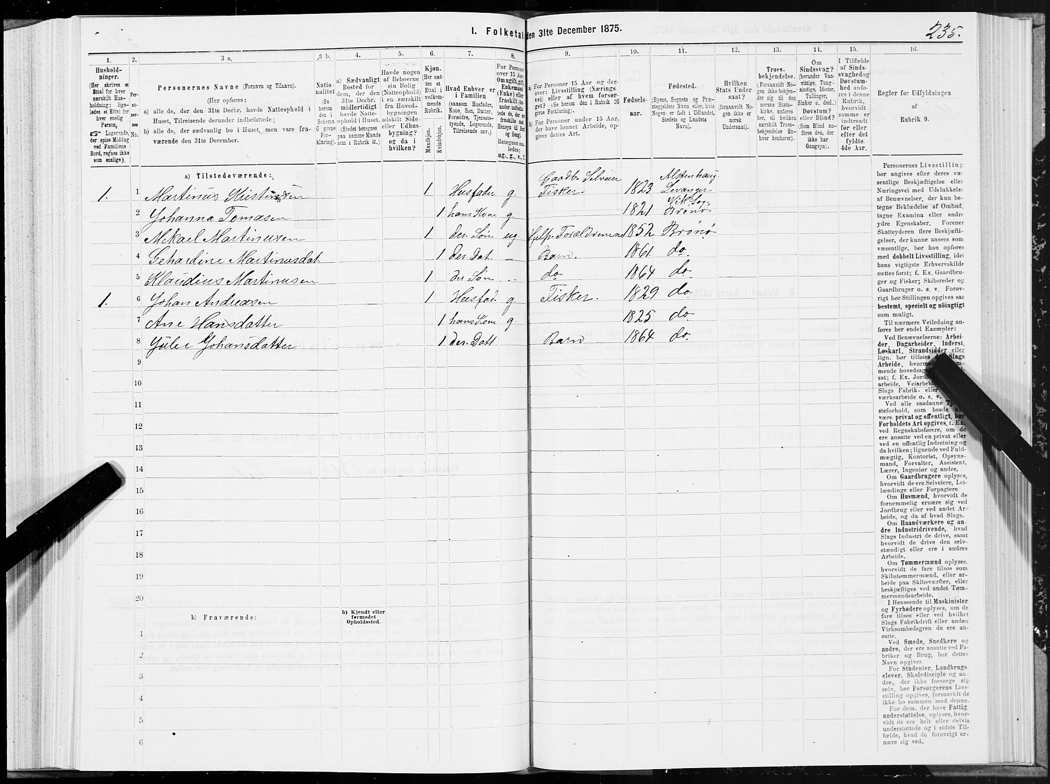 SAT, Folketelling 1875 for 1814P Brønnøy prestegjeld, 1875, s. 3235