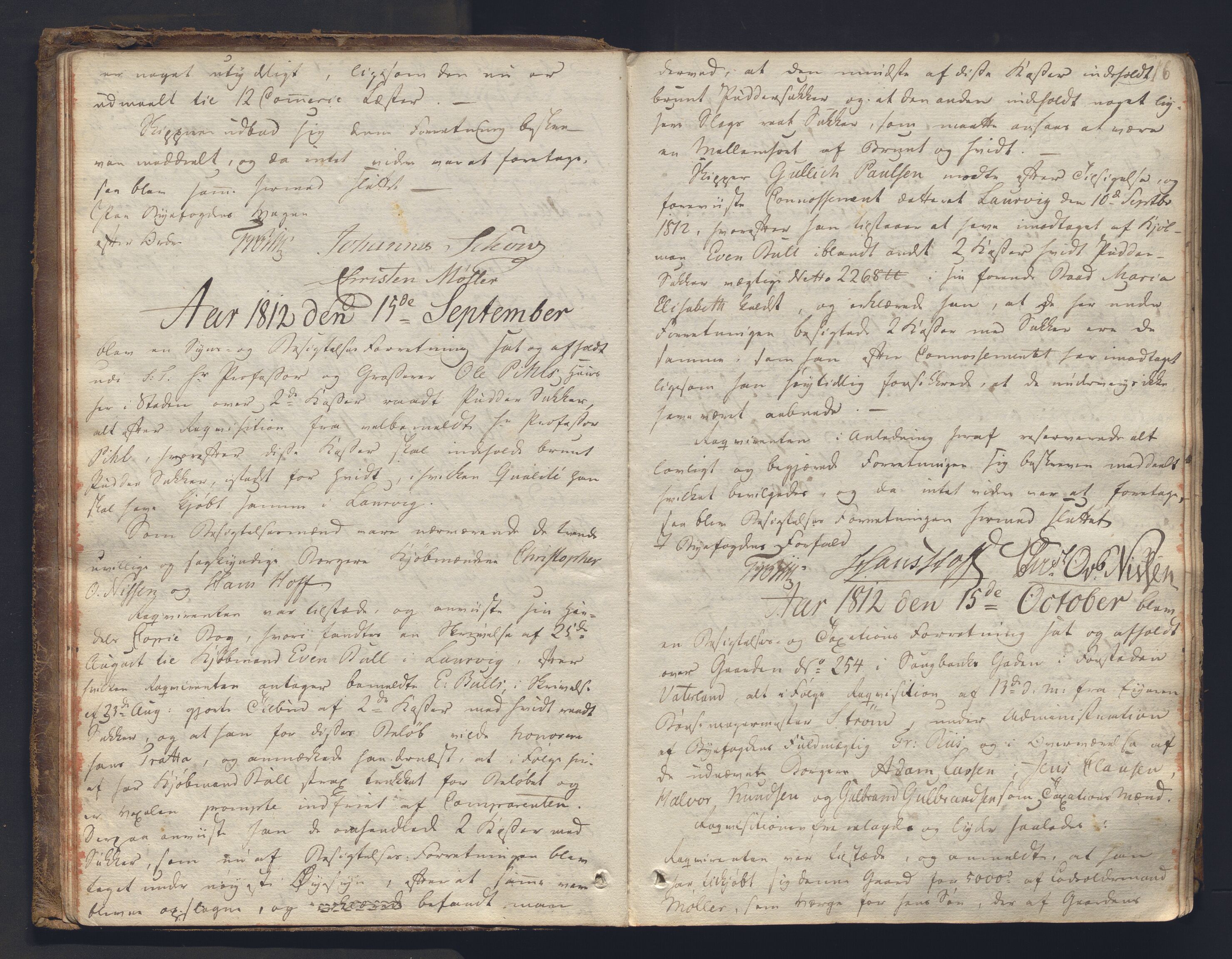 Christiania byfogd, AV/SAO-A-11543/F/Fc/L0024: Ekstrarettsprotokoll, 1812-1845, s. 15b-16a