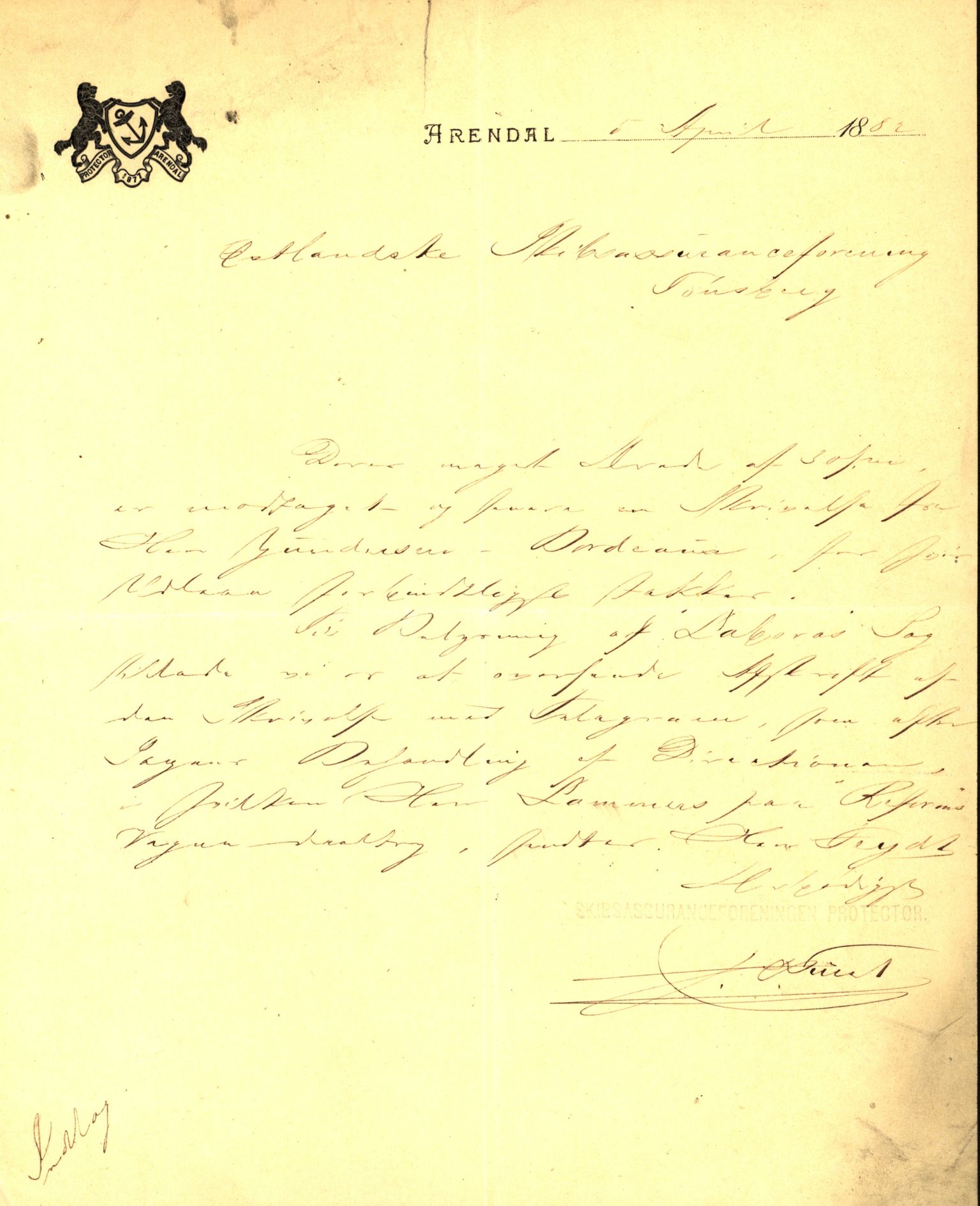 Pa 63 - Østlandske skibsassuranceforening, VEMU/A-1079/G/Ga/L0015/0008: Havaridokumenter / Labora, 1882
