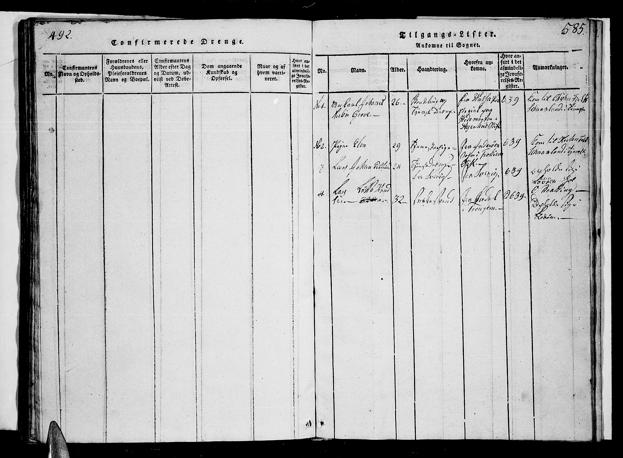 Ministerialprotokoller, klokkerbøker og fødselsregistre - Nordland, AV/SAT-A-1459/855/L0812: Klokkerbok nr. 855C01, 1821-1838, s. 584-585
