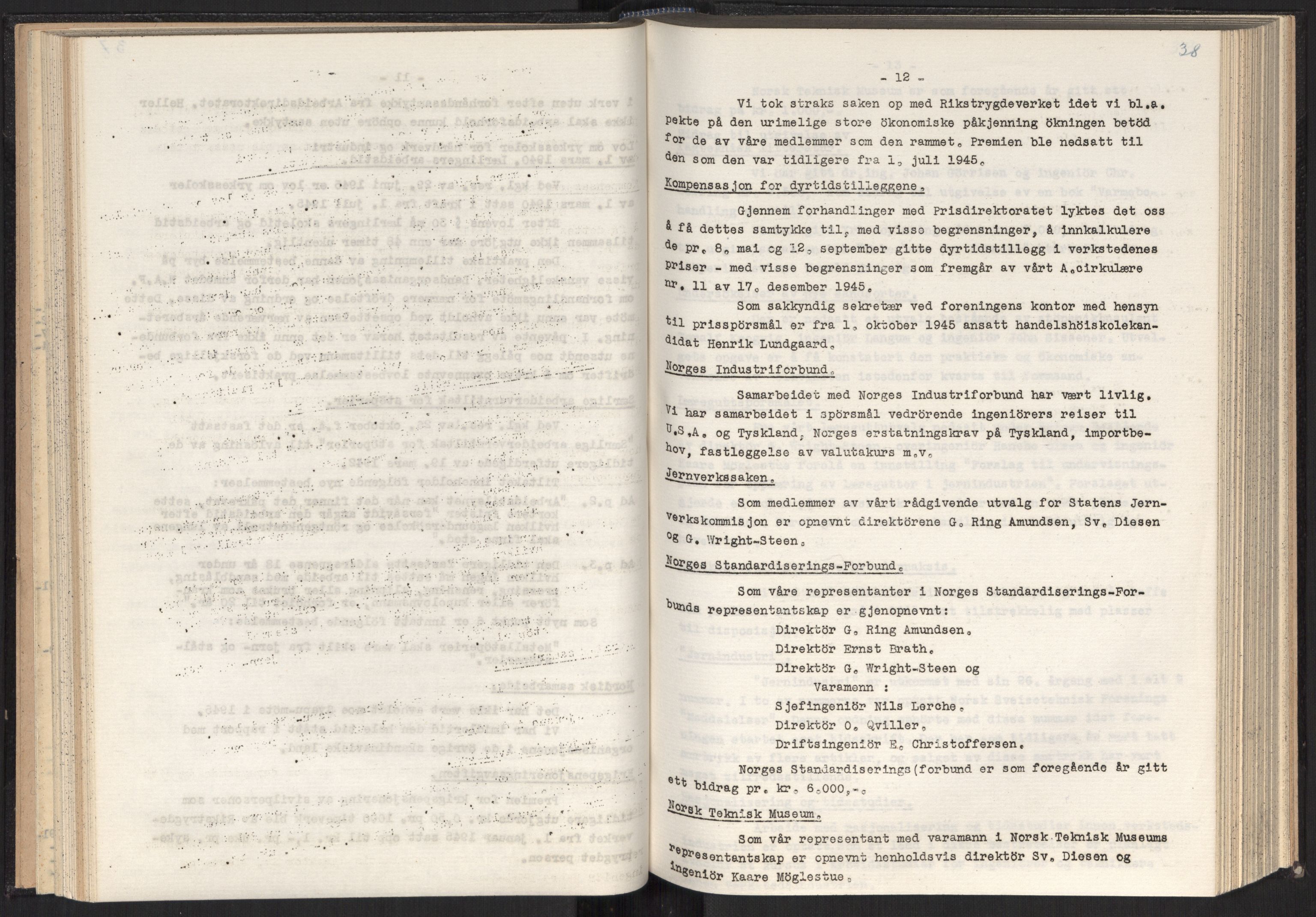 Teknologibedriftenes Landsforening TBL, RA/PA-1700/A/Ad/L0007: Årsberetning med register, 1940-1951, s. 38