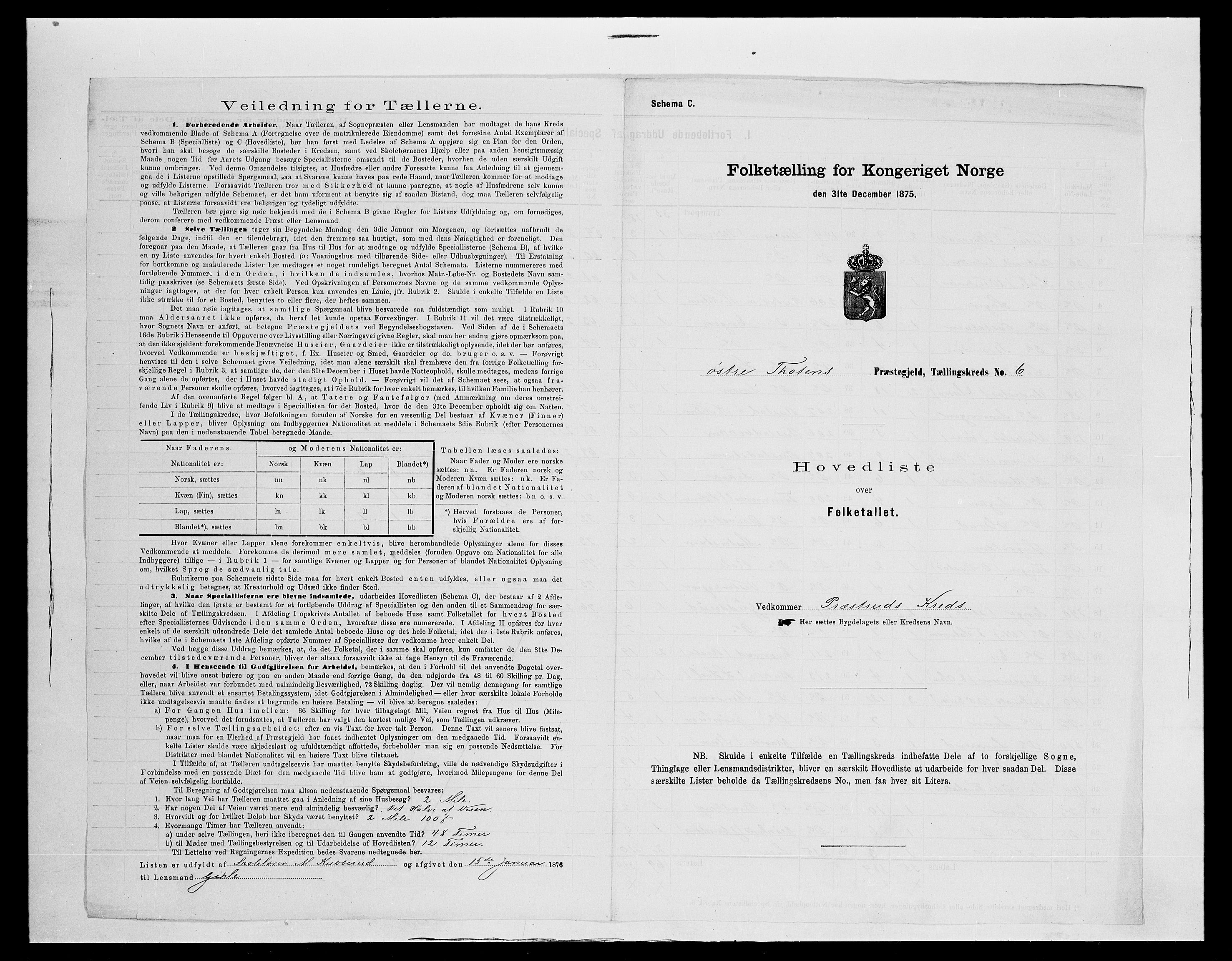 SAH, Folketelling 1875 for 0528P Østre Toten prestegjeld, 1875, s. 48