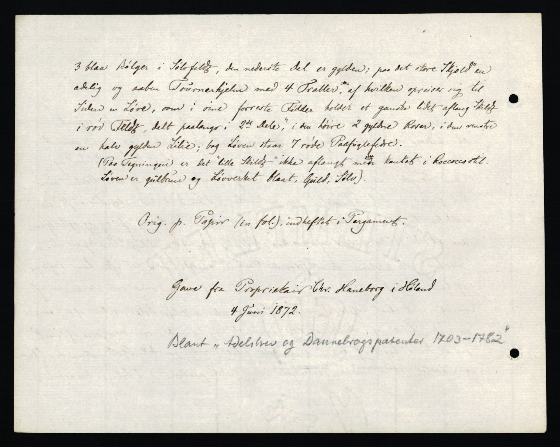 Riksarkivets diplomsamling, AV/RA-EA-5965/F35/F35c/L0011: Riksarkivets diplomer, pergament, 1672-1823, s. 106