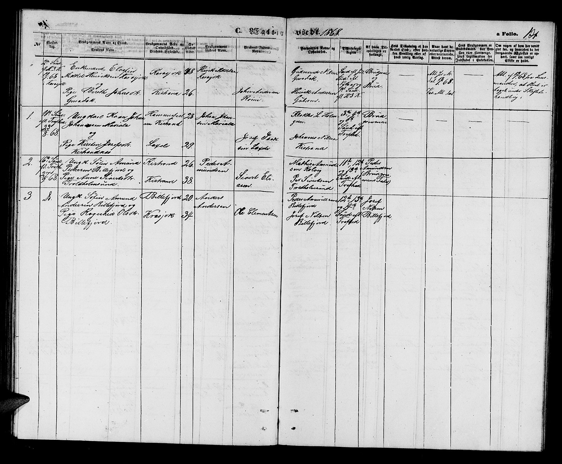 Kistrand/Porsanger sokneprestembete, AV/SATØ-S-1351/H/Hb/L0002.klokk: Klokkerbok nr. 2, 1862-1873, s. 131