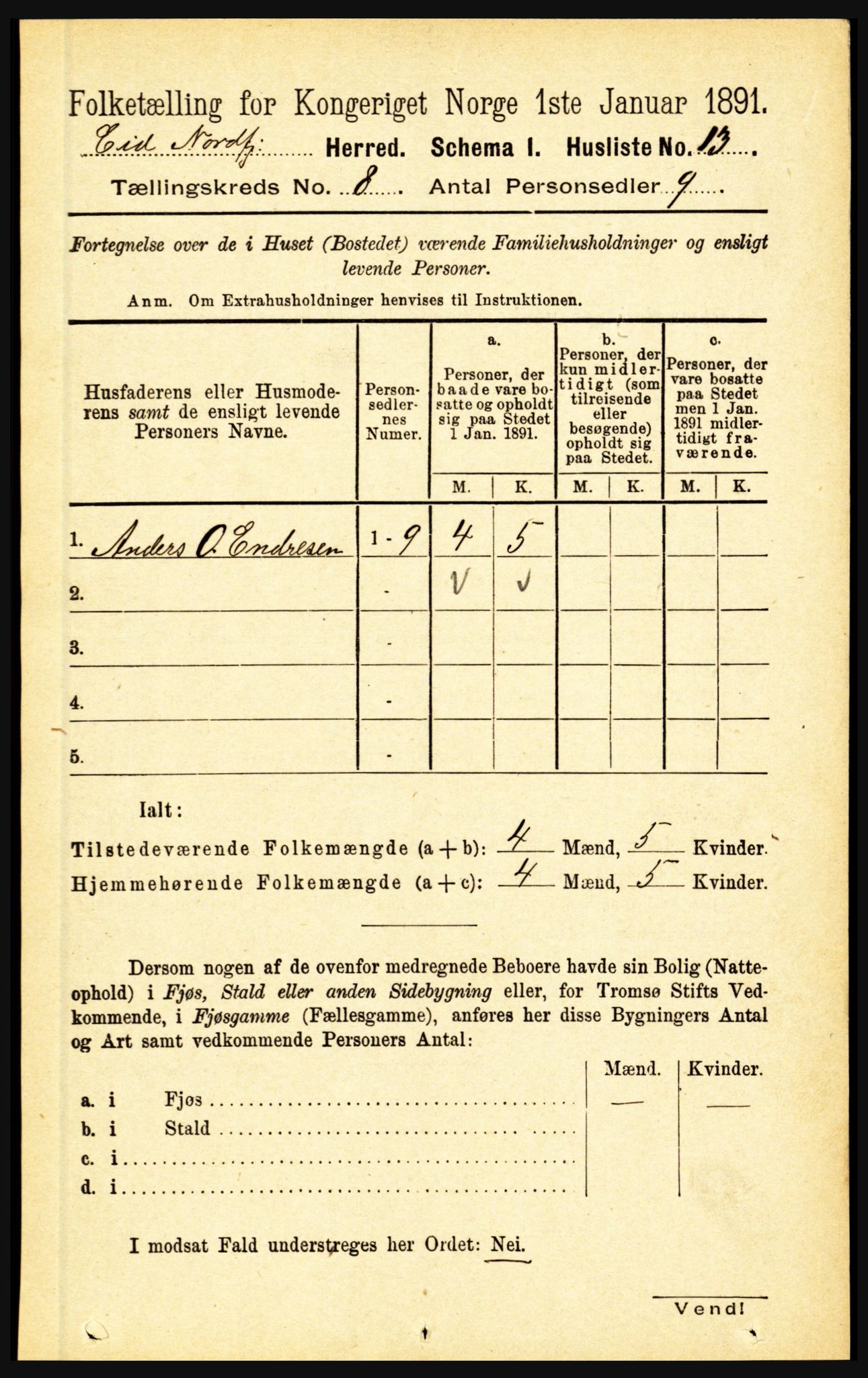 RA, Folketelling 1891 for 1443 Eid herred, 1891, s. 1961