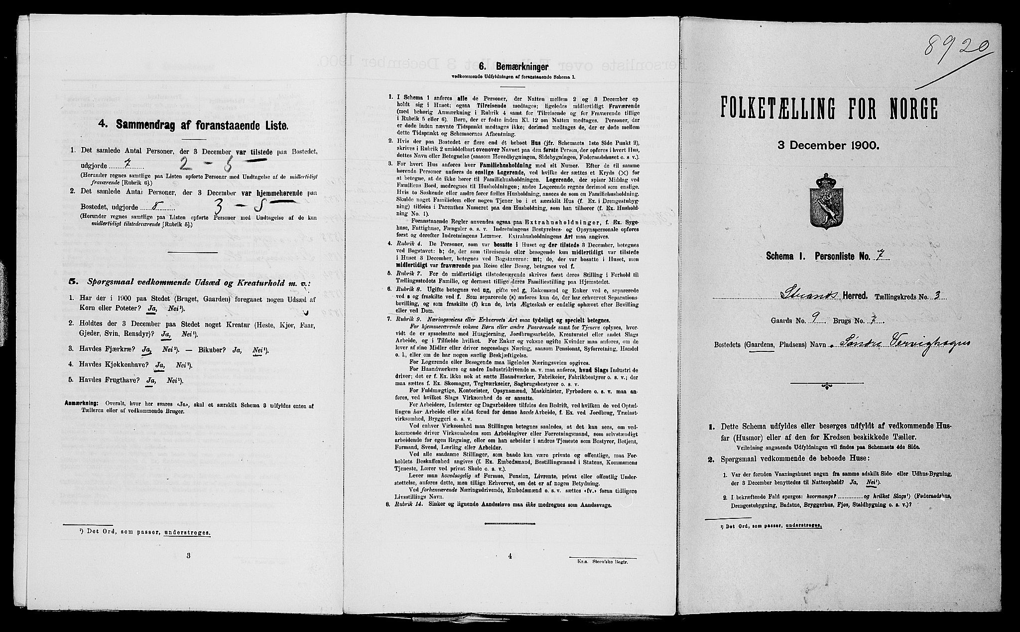 SAST, Folketelling 1900 for 1130 Strand herred, 1900, s. 252