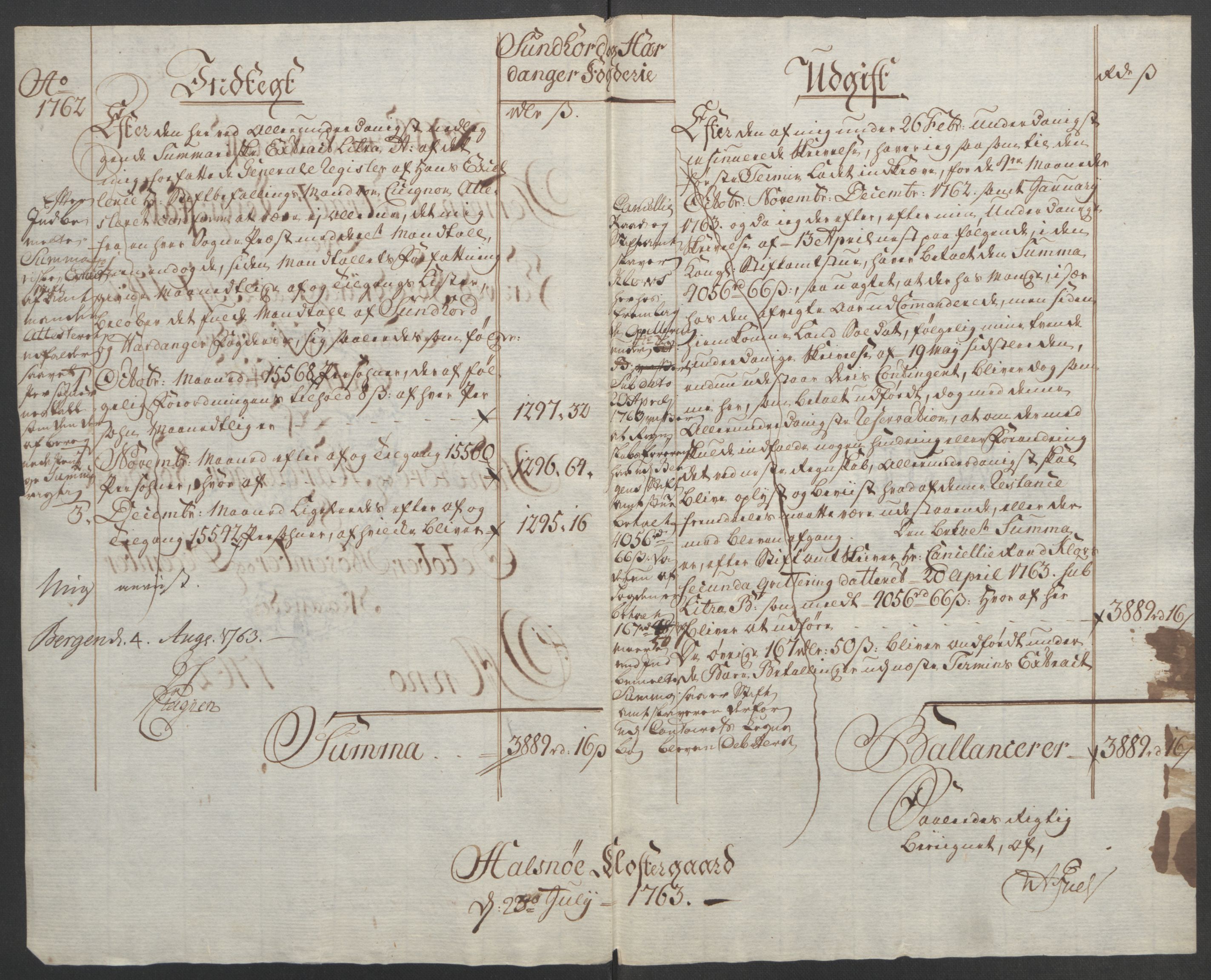 Rentekammeret inntil 1814, Reviderte regnskaper, Fogderegnskap, AV/RA-EA-4092/R48/L3136: Ekstraskatten Sunnhordland og Hardanger, 1762-1772, s. 5