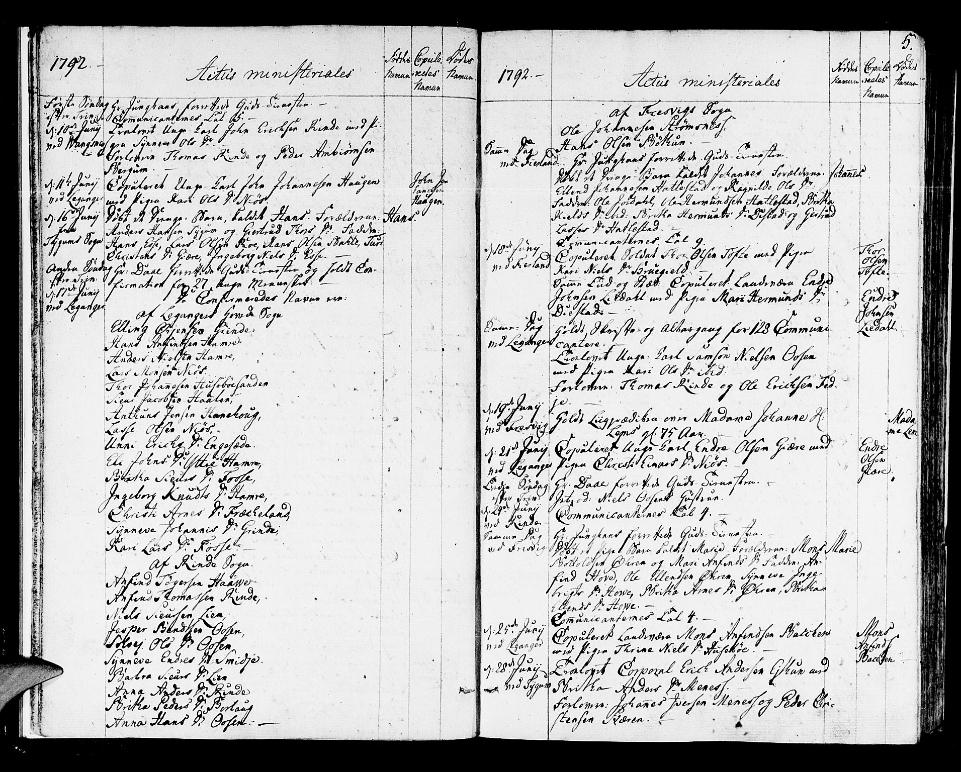 Leikanger sokneprestembete, SAB/A-81001: Ministerialbok nr. A 5, 1792-1809, s. 5