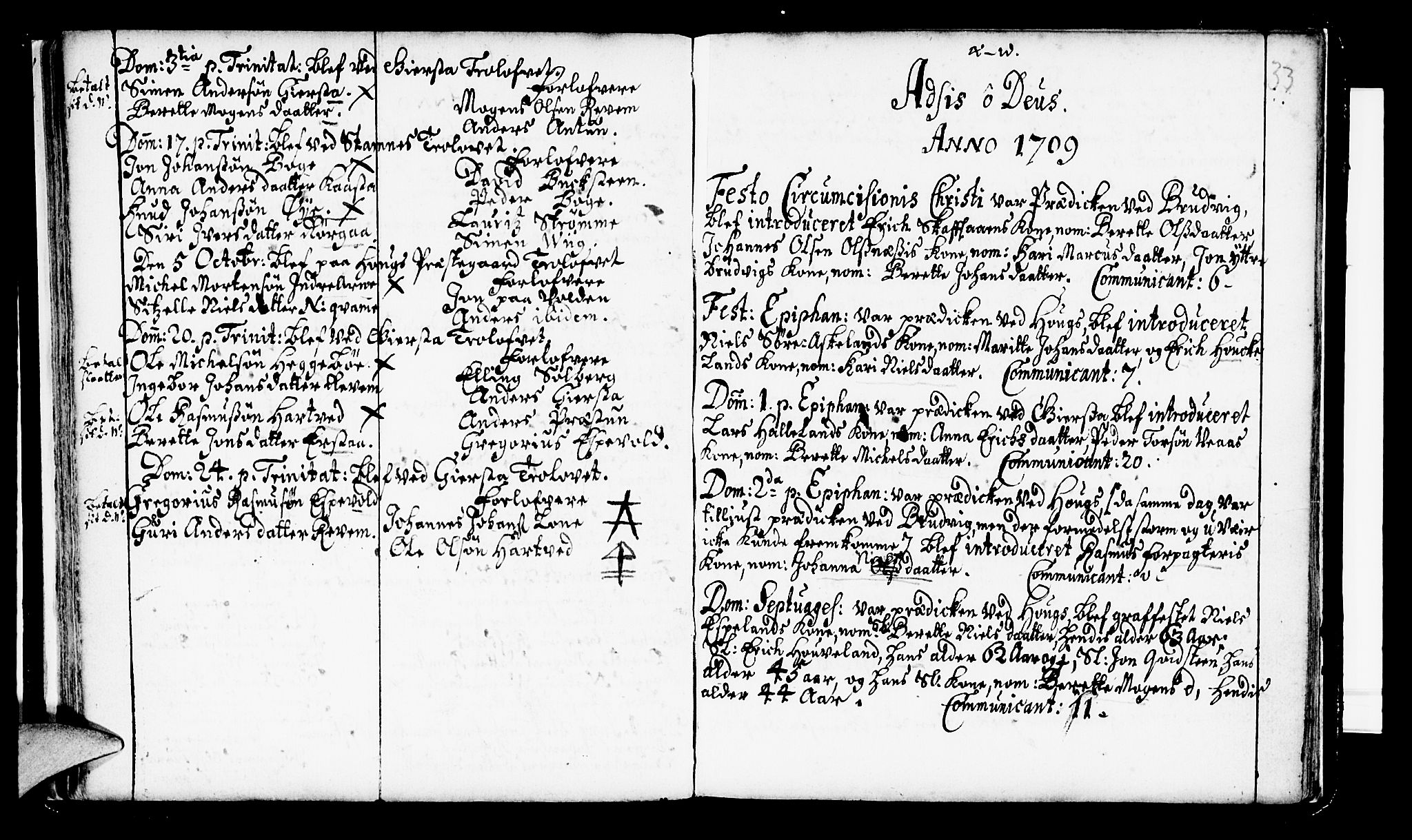 Haus sokneprestembete, AV/SAB-A-75601/H/Haa: Ministerialbok nr. A 2, 1707-1709, s. 33
