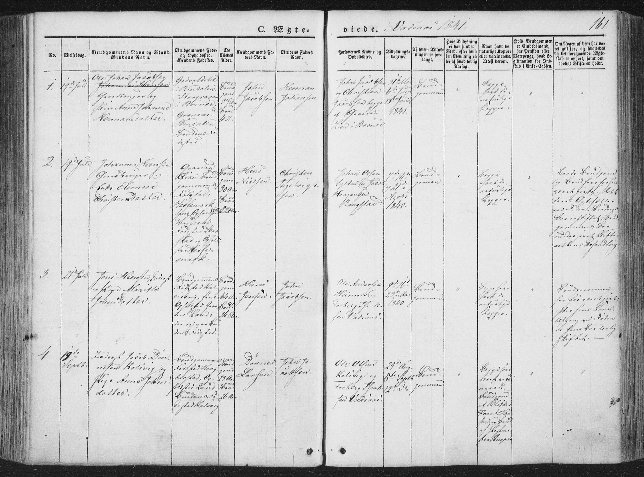 Ministerialprotokoller, klokkerbøker og fødselsregistre - Nordland, SAT/A-1459/810/L0144: Ministerialbok nr. 810A07 /1, 1841-1862, s. 161