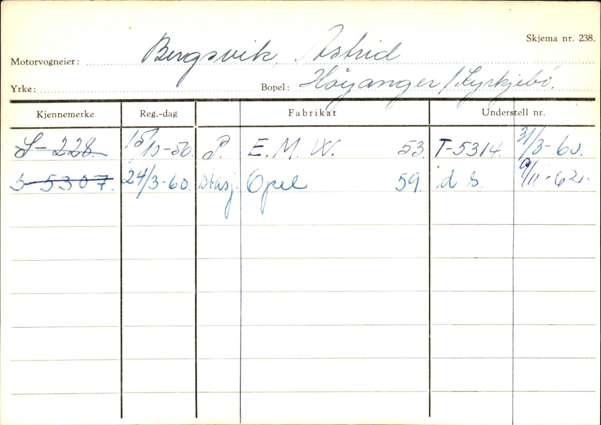 Statens vegvesen, Sogn og Fjordane vegkontor, SAB/A-5301/4/F/L0130: Eigarregister Eid T-Å. Høyanger A-O, 1945-1975, s. 591