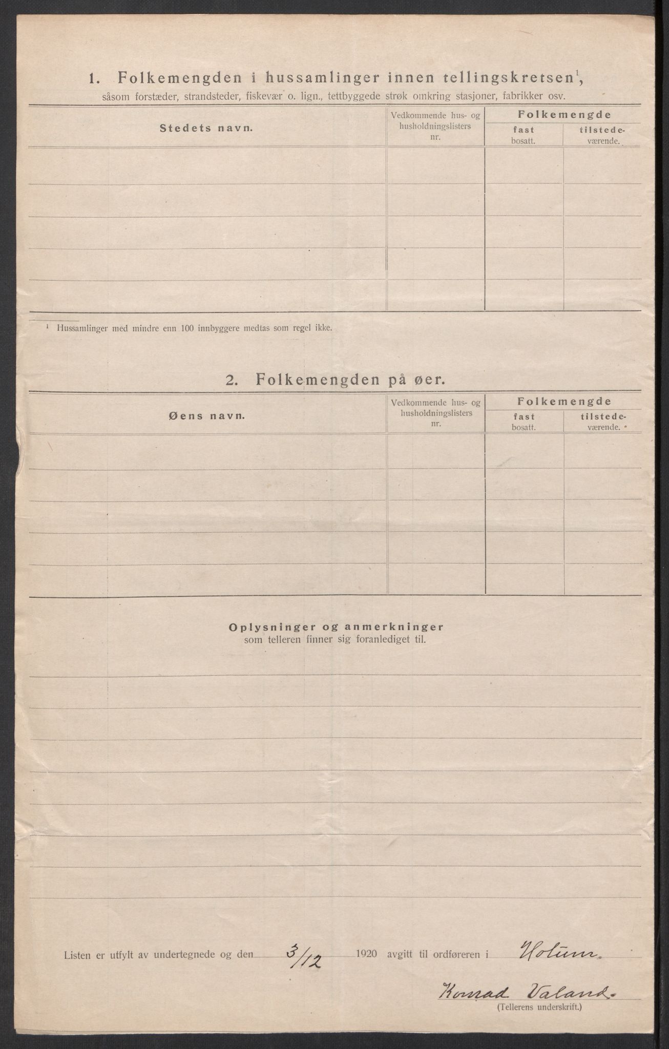 SAK, Folketelling 1920 for 1020 Holum herred, 1920, s. 21