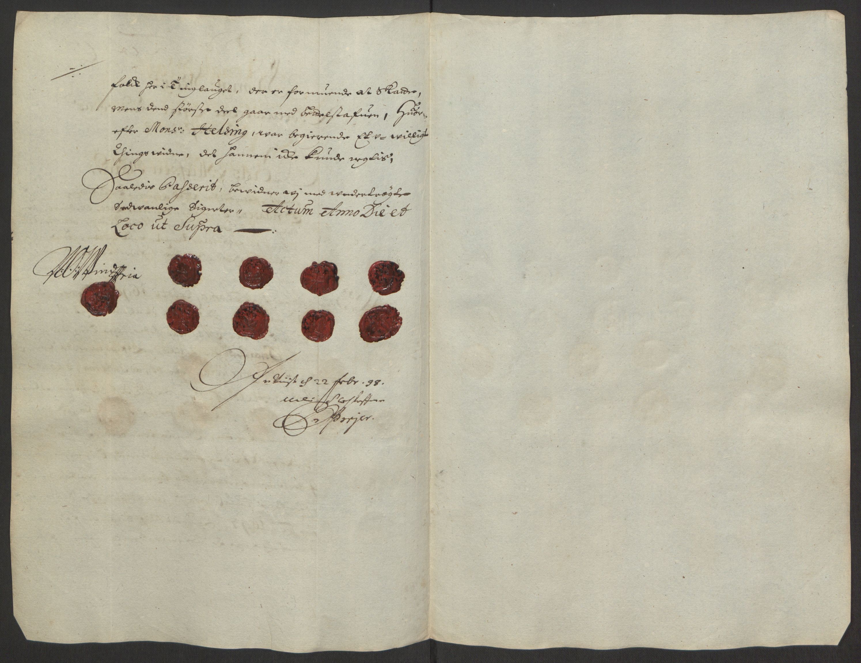 Rentekammeret inntil 1814, Reviderte regnskaper, Fogderegnskap, AV/RA-EA-4092/R63/L4309: Fogderegnskap Inderøy, 1695-1697, s. 404