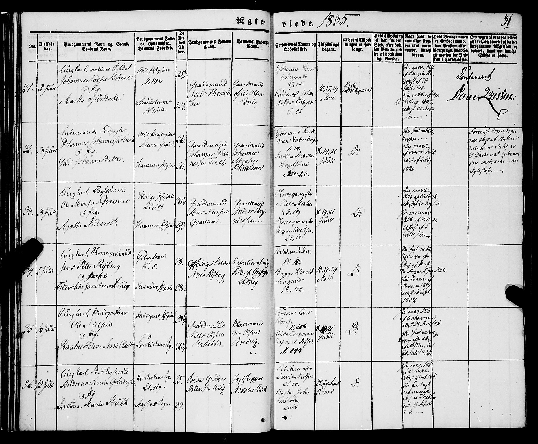 Korskirken sokneprestembete, AV/SAB-A-76101/H/Haa/L0034: Ministerialbok nr. D 1, 1832-1852, s. 31