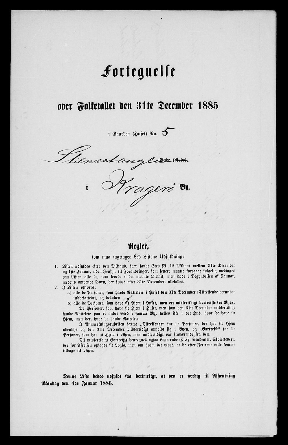 SAKO, Folketelling 1885 for 0801 Kragerø kjøpstad, 1885, s. 10
