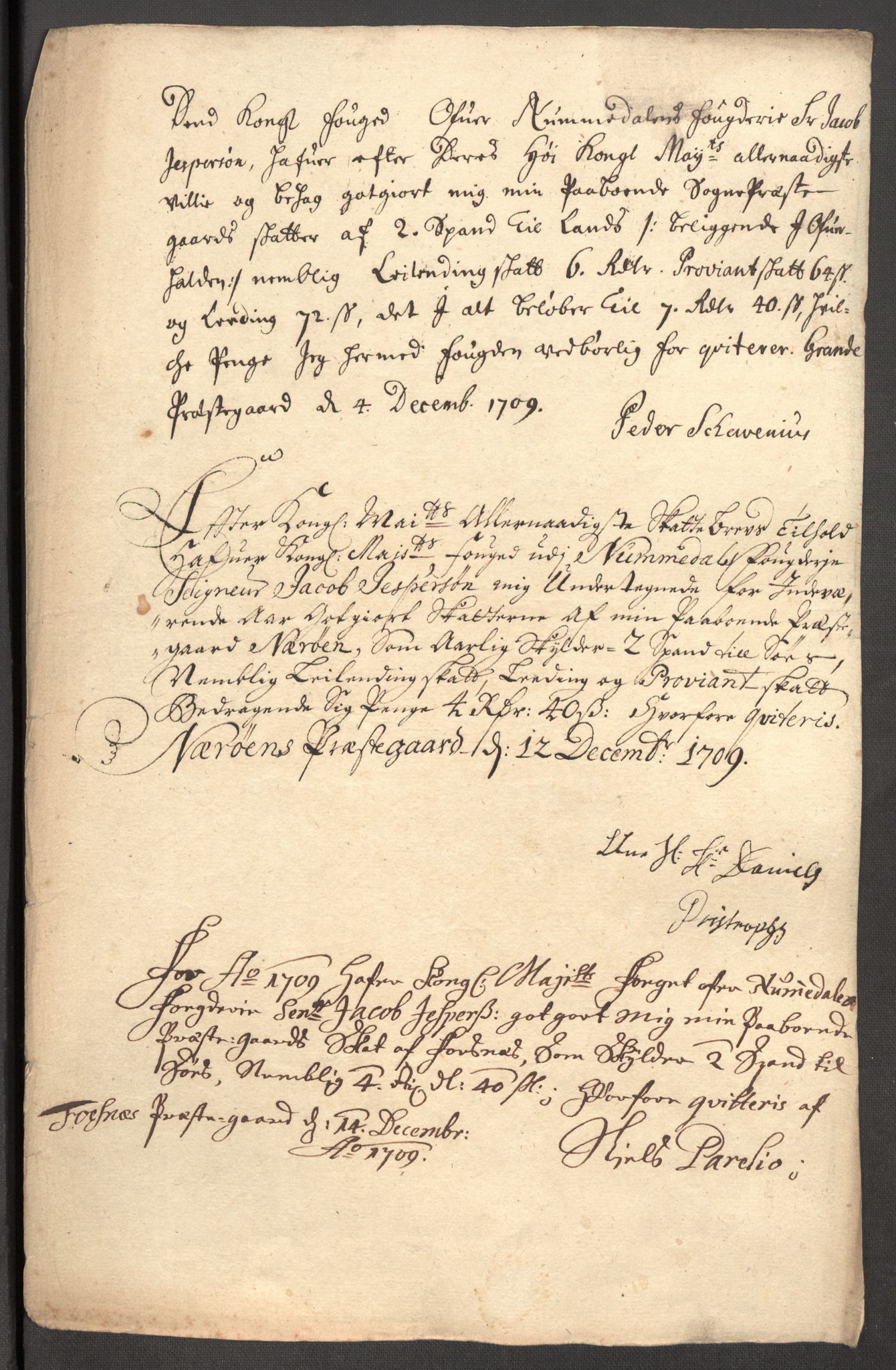 Rentekammeret inntil 1814, Reviderte regnskaper, Fogderegnskap, RA/EA-4092/R64/L4431: Fogderegnskap Namdal, 1709-1710, s. 152