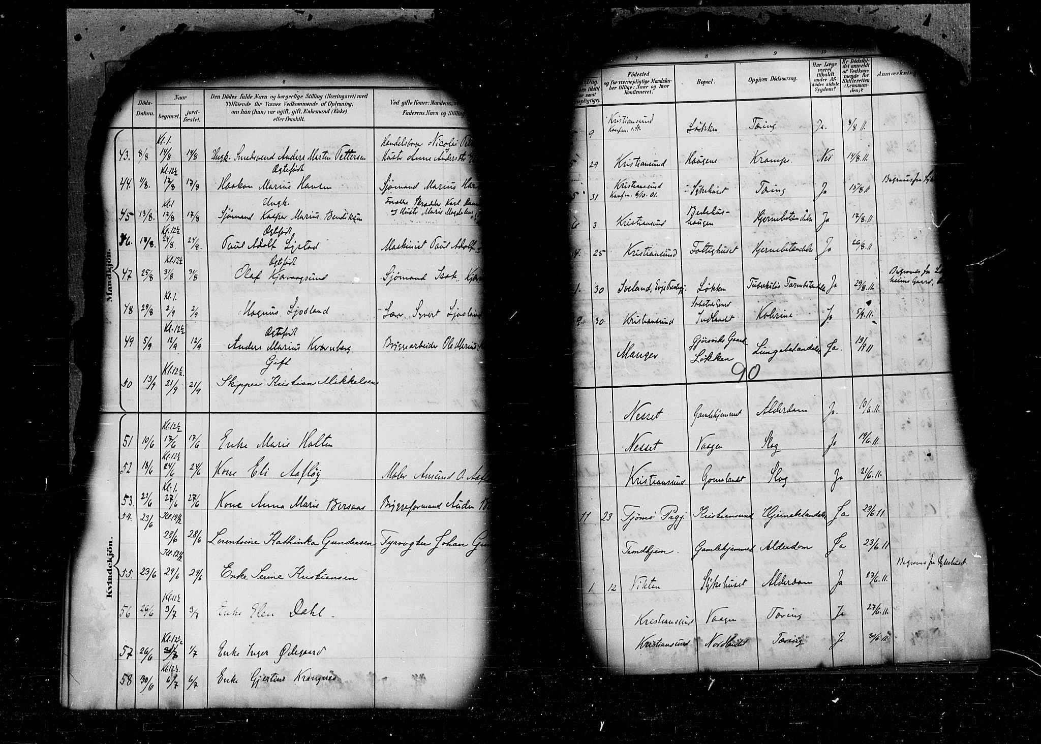 Kristiansund sokneprestkontor, AV/SAT-A-1068/1/I/I1: Ministerialbok nr. 6e, 1901-1916, s. 90