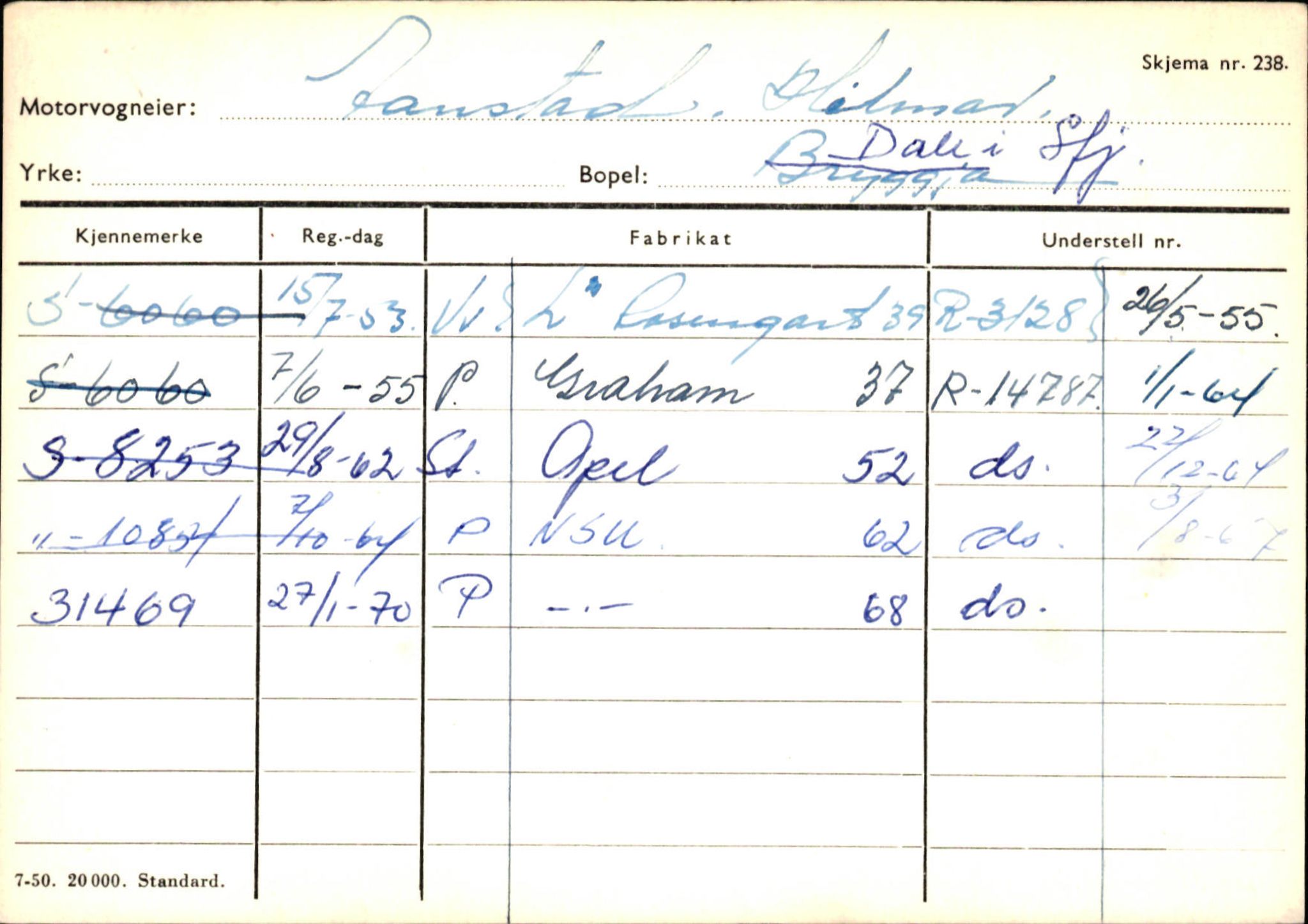 Statens vegvesen, Sogn og Fjordane vegkontor, SAB/A-5301/4/F/L0126: Eigarregister Fjaler M-Å. Leikanger A-Å, 1945-1975, s. 732