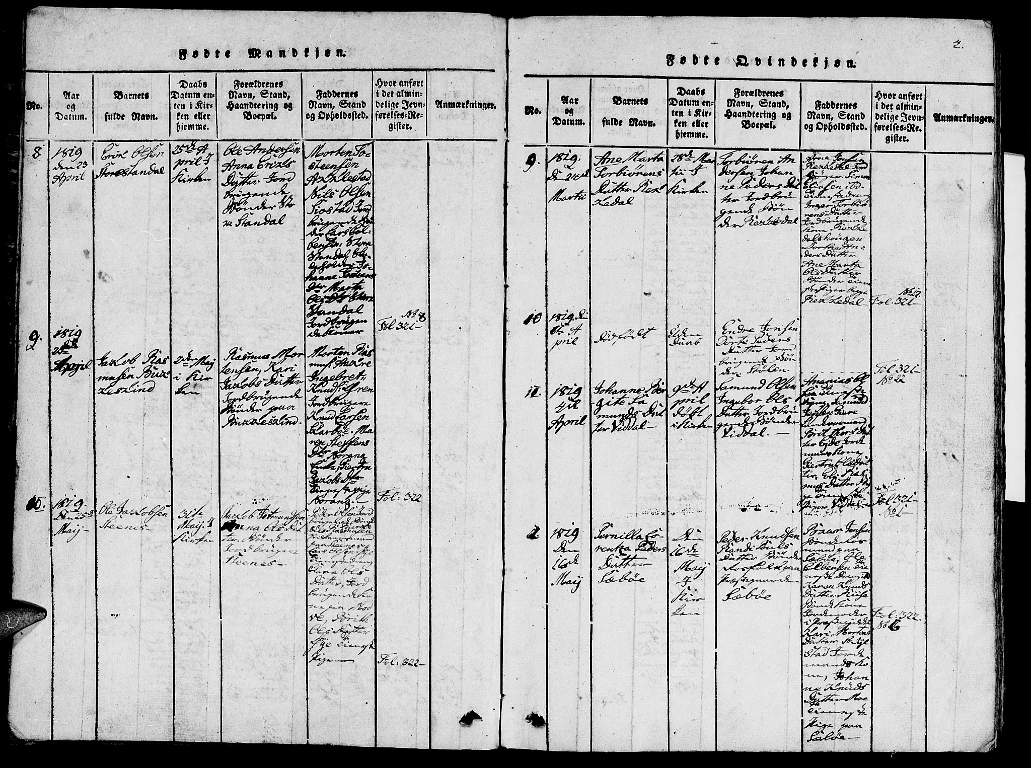 Ministerialprotokoller, klokkerbøker og fødselsregistre - Møre og Romsdal, AV/SAT-A-1454/515/L0207: Ministerialbok nr. 515A03, 1819-1829, s. 4