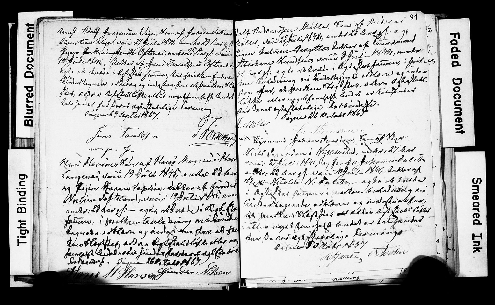 Søgne sokneprestkontor, AV/SAK-1111-0037/F/Fe/L0001: Lysningsprotokoll nr. A III 1, 1853-1870, s. 81