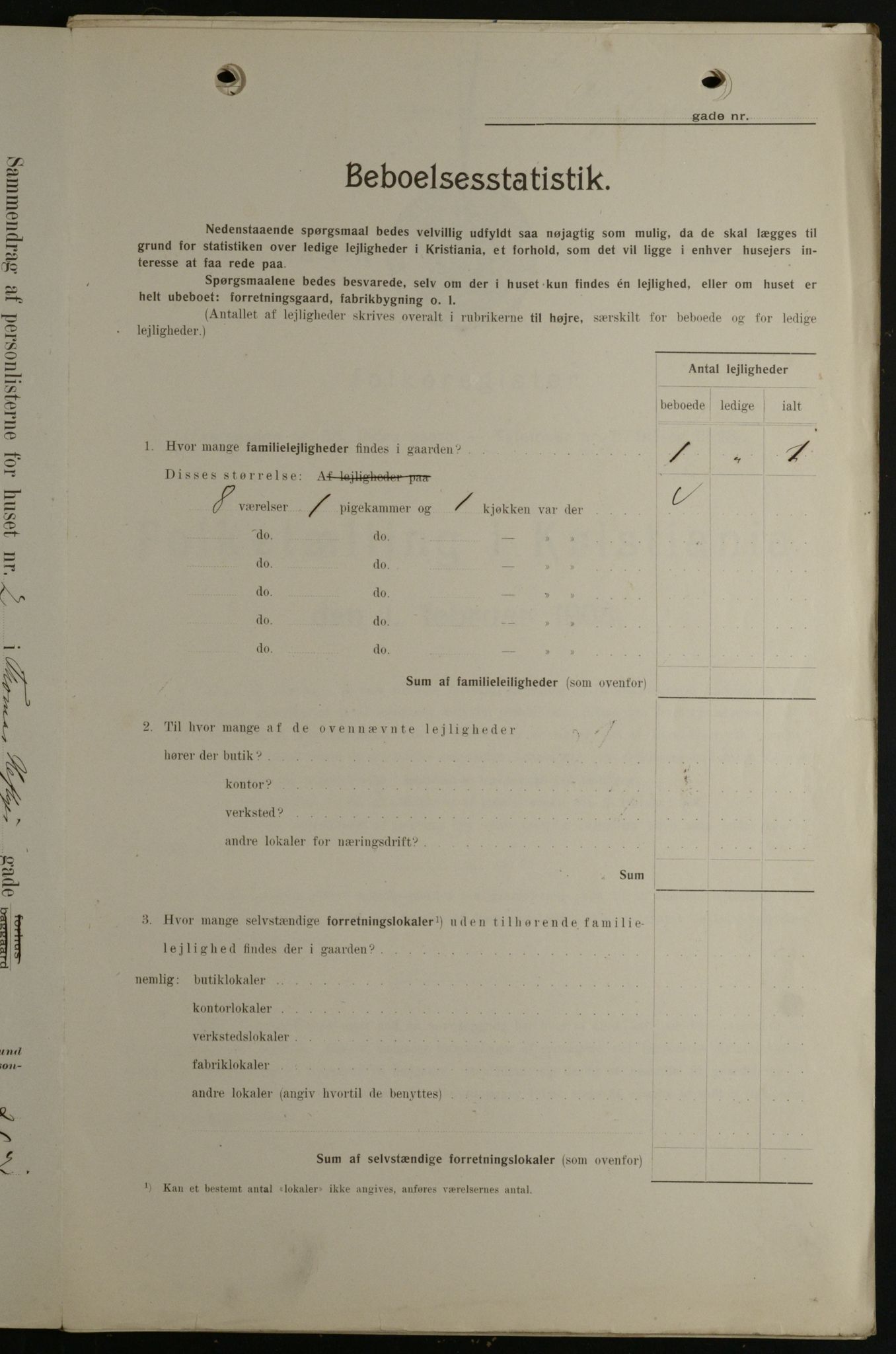 OBA, Kommunal folketelling 1.2.1908 for Kristiania kjøpstad, 1908, s. 97890