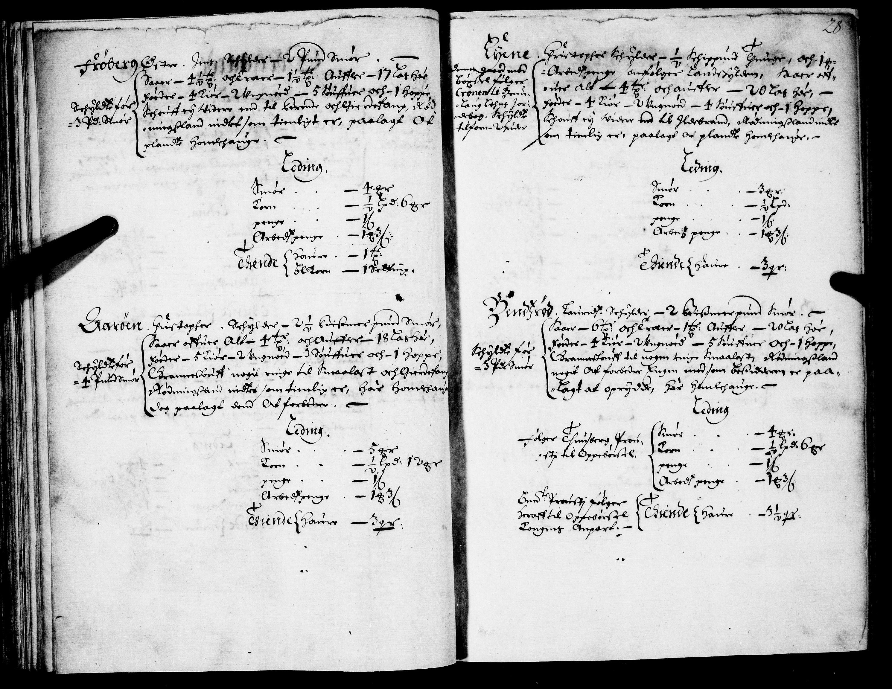 Rentekammeret inntil 1814, Realistisk ordnet avdeling, AV/RA-EA-4070/N/Nb/Nba/L0021: Brunla len, 1667, s. 27b-28a