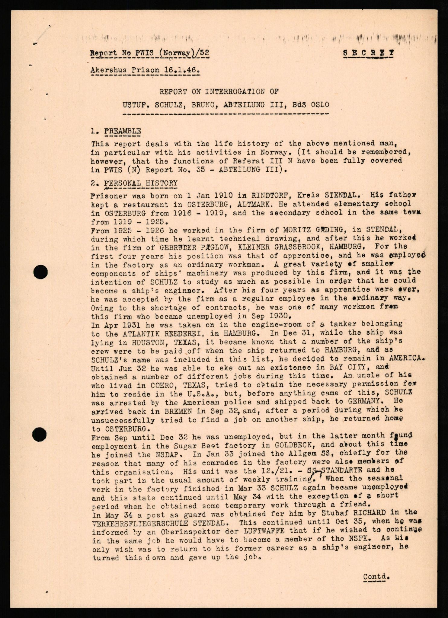 Forsvaret, Forsvarets overkommando II, AV/RA-RAFA-3915/D/Db/L0030: CI Questionaires. Tyske okkupasjonsstyrker i Norge. Tyskere., 1945-1946, s. 359