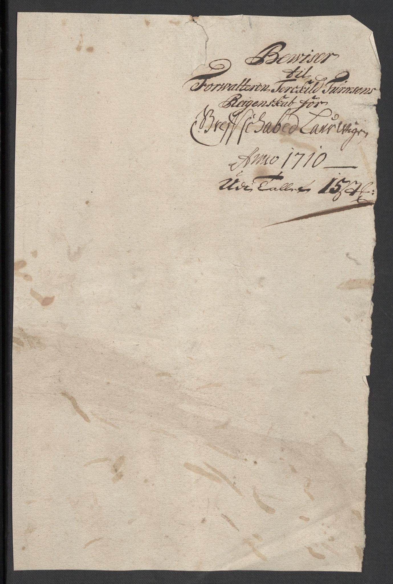 Rentekammeret inntil 1814, Reviderte regnskaper, Fogderegnskap, RA/EA-4092/R33/L1981: Fogderegnskap Larvik grevskap, 1709-1710, s. 259