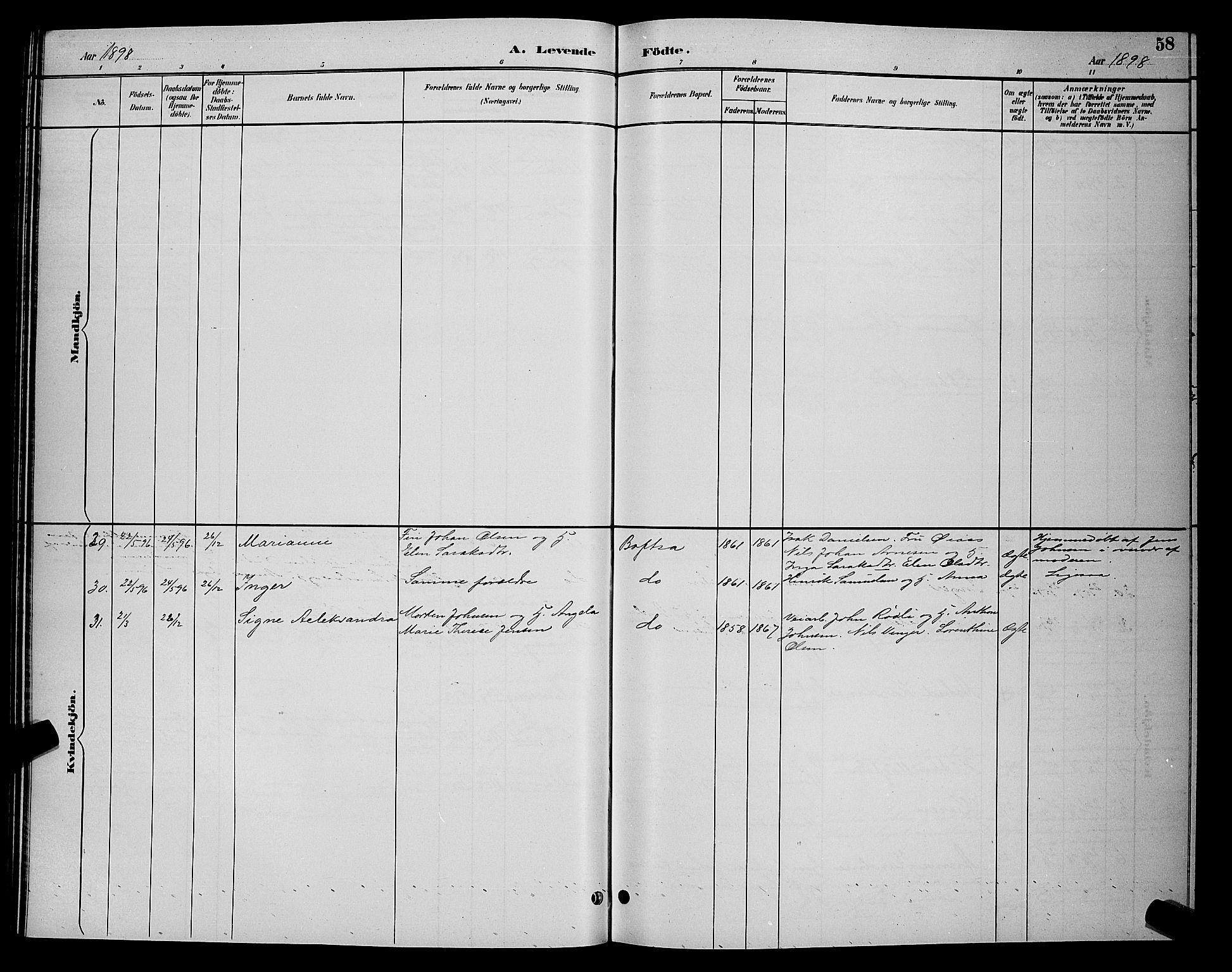 Tana sokneprestkontor, SATØ/S-1334/H/Hb/L0004klokker: Klokkerbok nr. 4, 1890-1903, s. 58