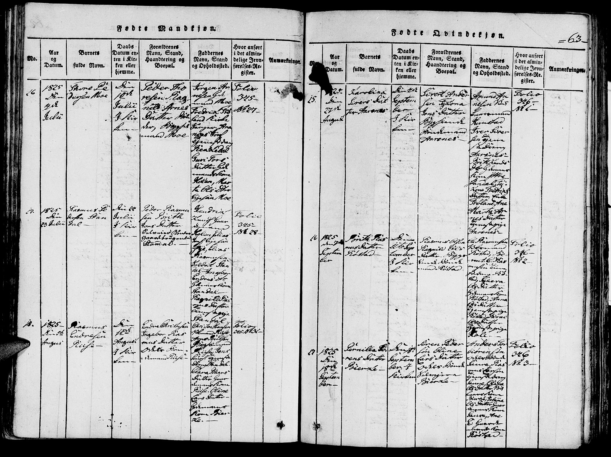 Ministerialprotokoller, klokkerbøker og fødselsregistre - Møre og Romsdal, AV/SAT-A-1454/515/L0207: Ministerialbok nr. 515A03, 1819-1829, s. 63