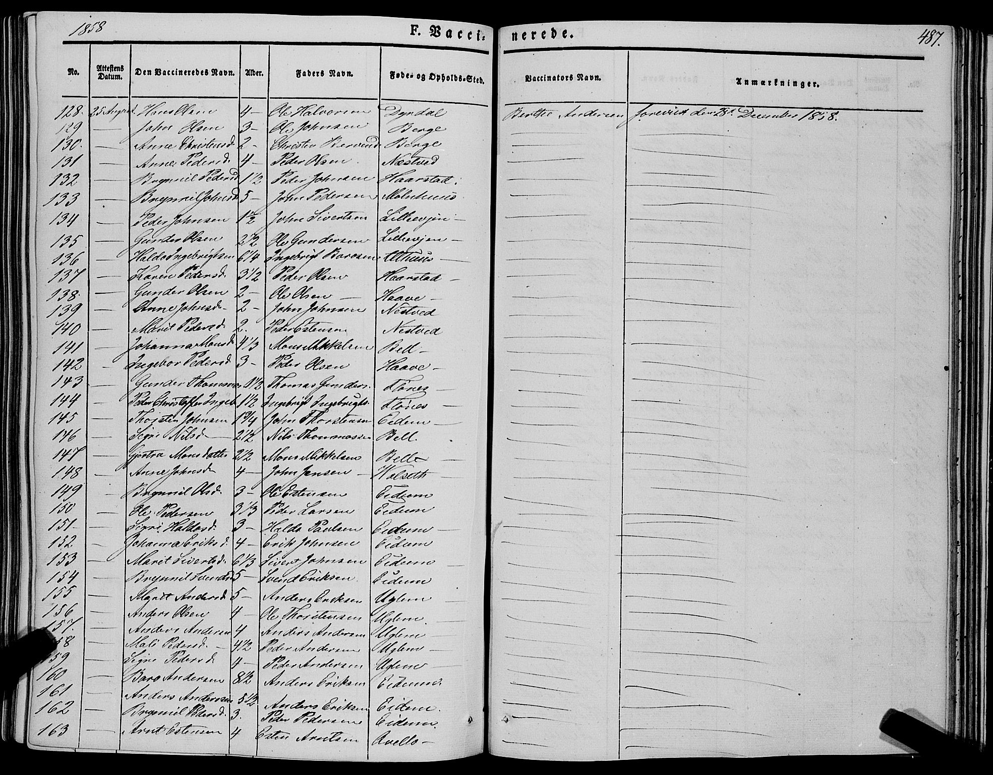 Ministerialprotokoller, klokkerbøker og fødselsregistre - Sør-Trøndelag, AV/SAT-A-1456/695/L1145: Ministerialbok nr. 695A06 /1, 1843-1859, s. 487