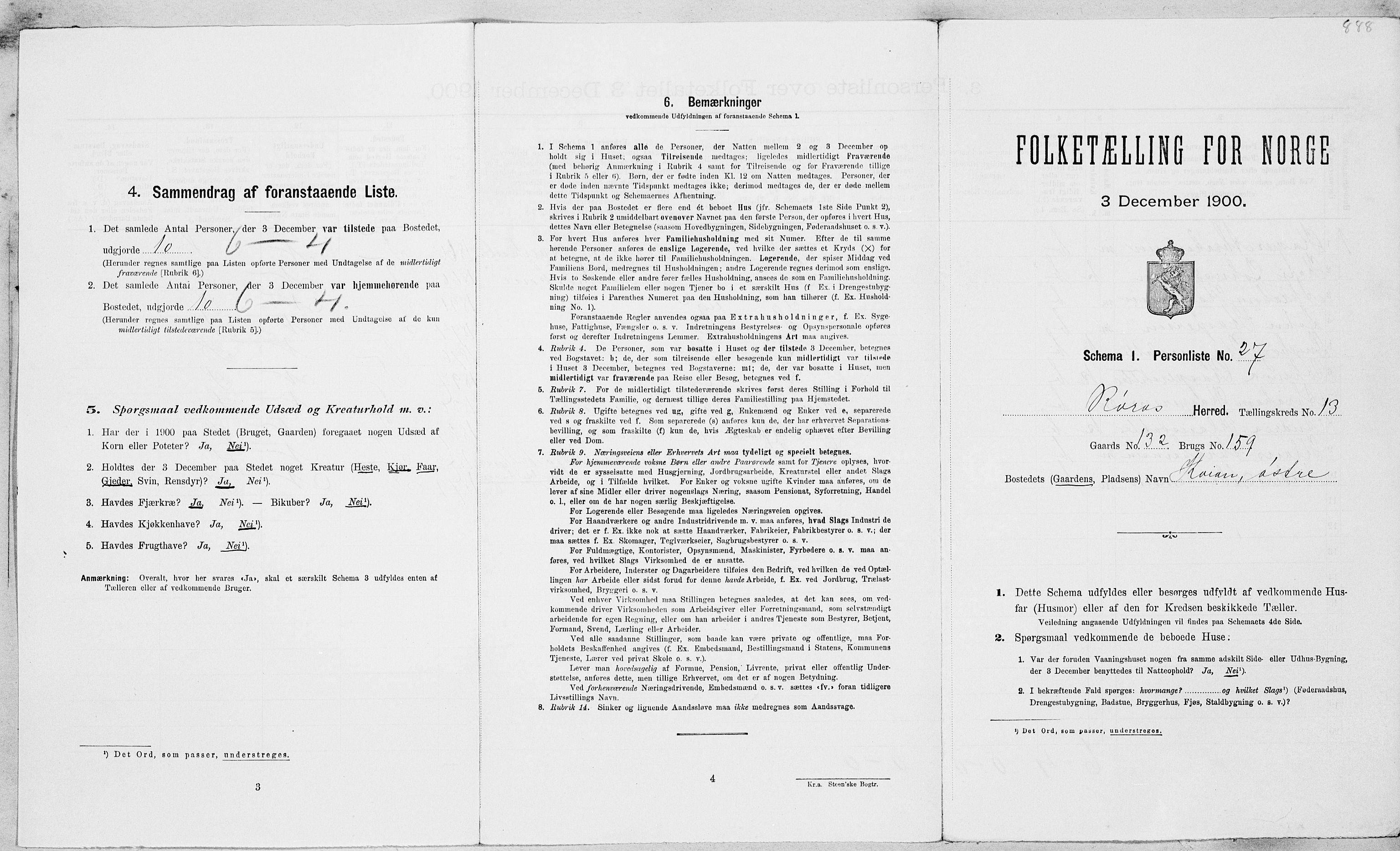 SAT, Folketelling 1900 for 1640 Røros herred, 1900, s. 1436