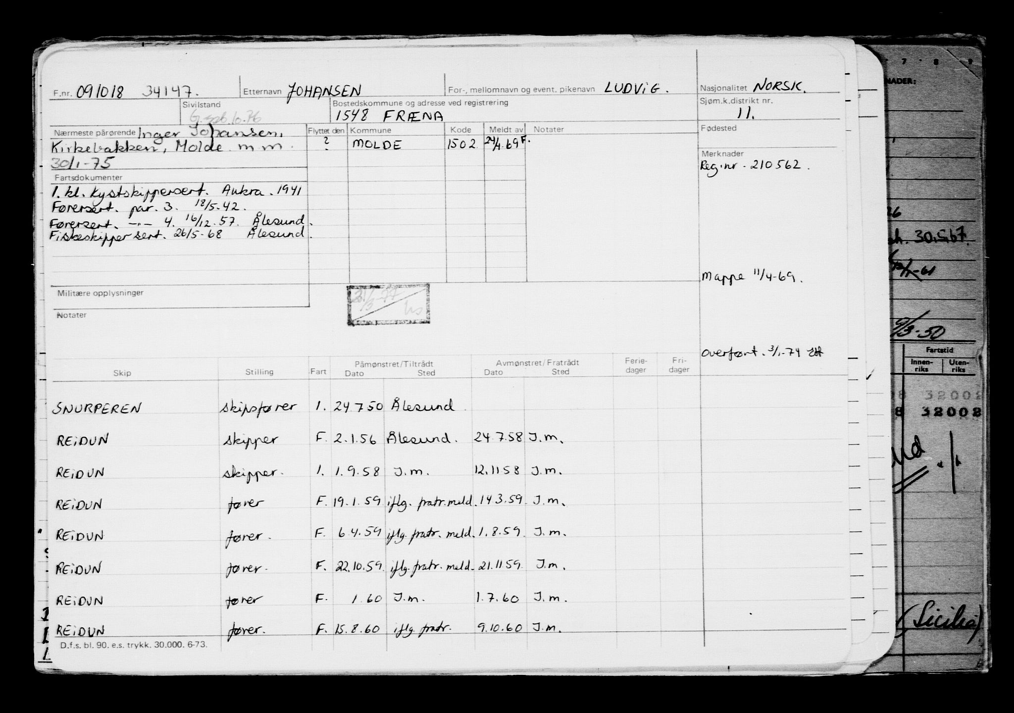 Direktoratet for sjømenn, AV/RA-S-3545/G/Gb/L0163: Hovedkort, 1918, s. 208