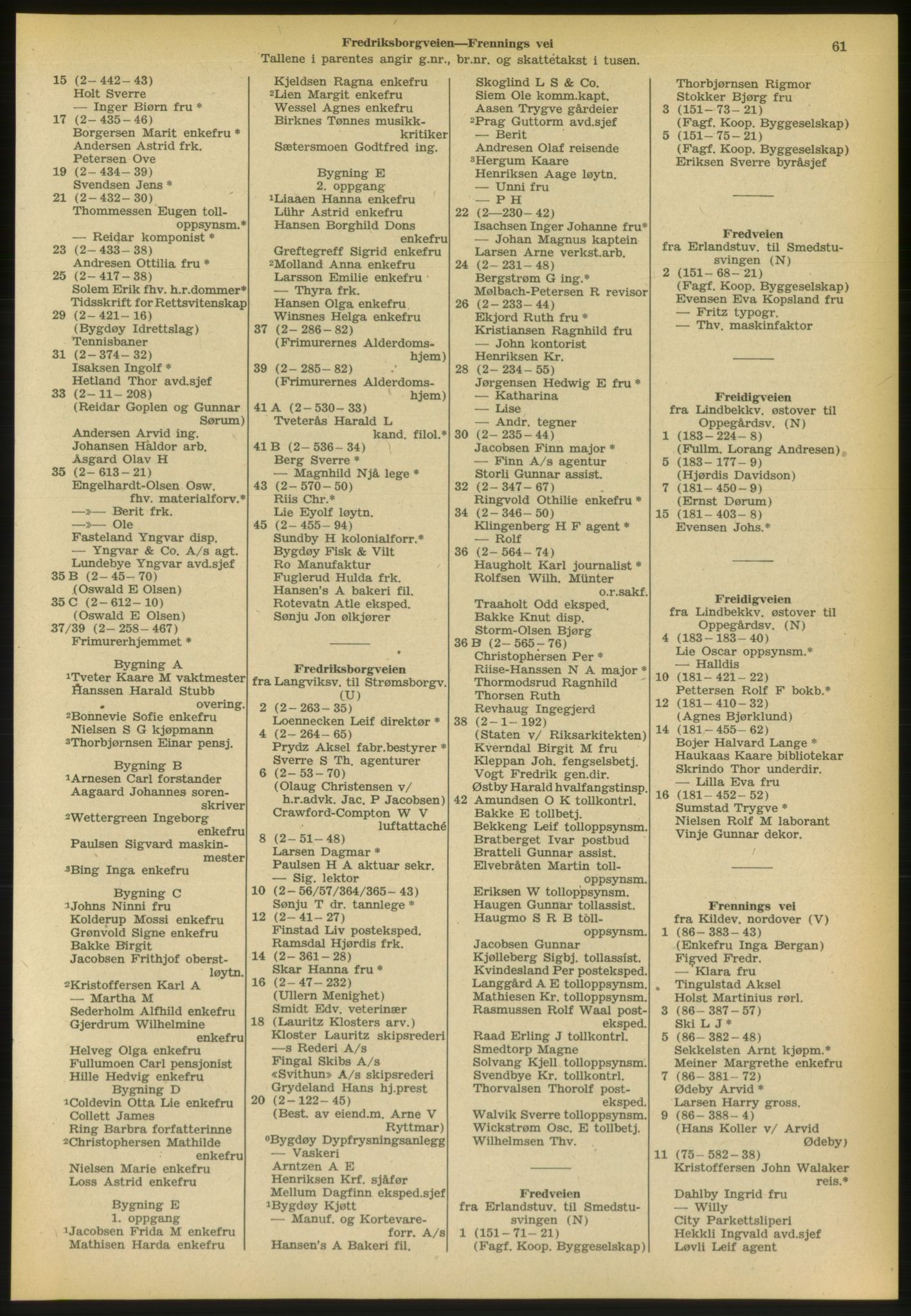 Kristiania/Oslo adressebok, PUBL/-, 1953, s. 61