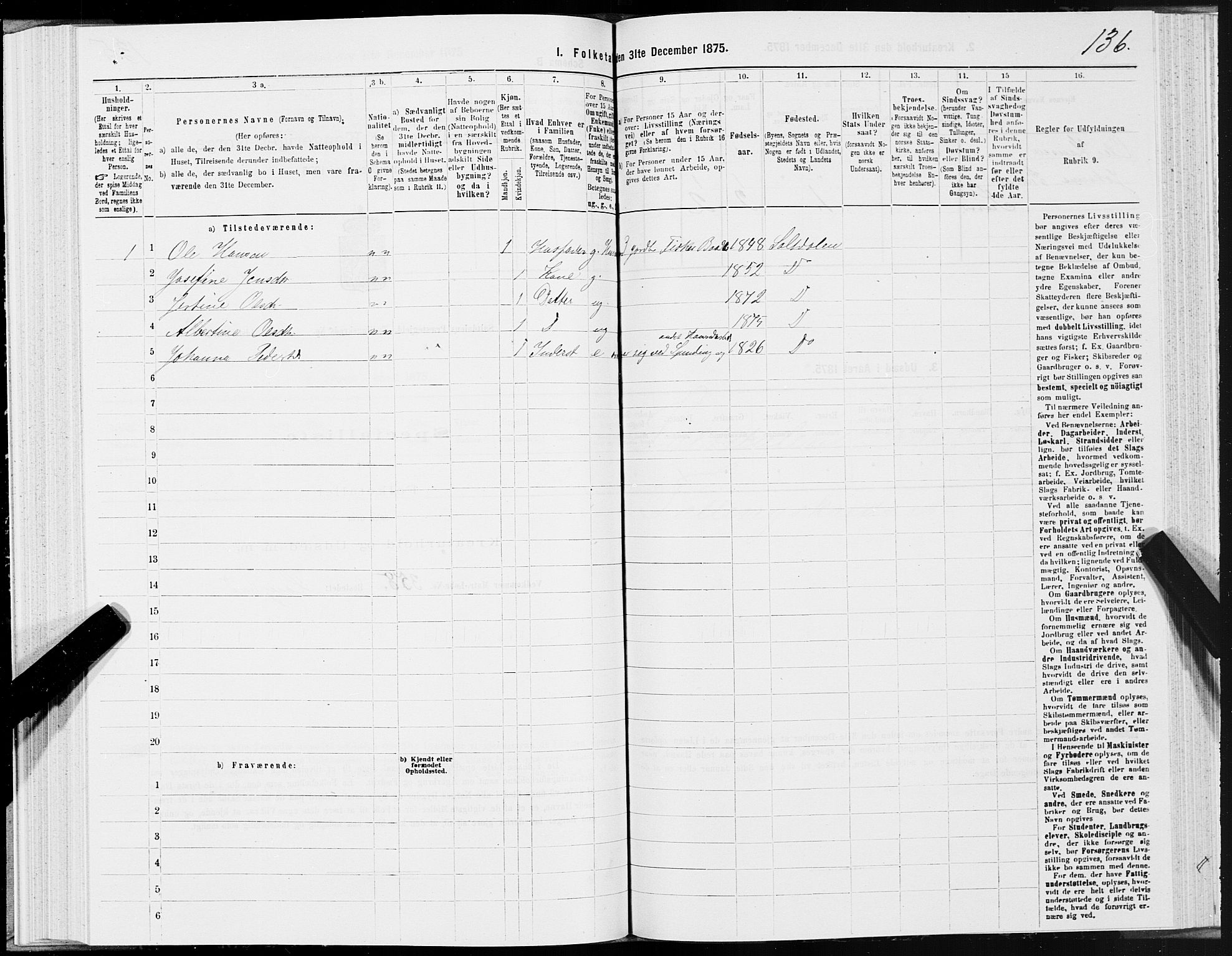 SAT, Folketelling 1875 for 1840P Saltdal prestegjeld, 1875, s. 2136