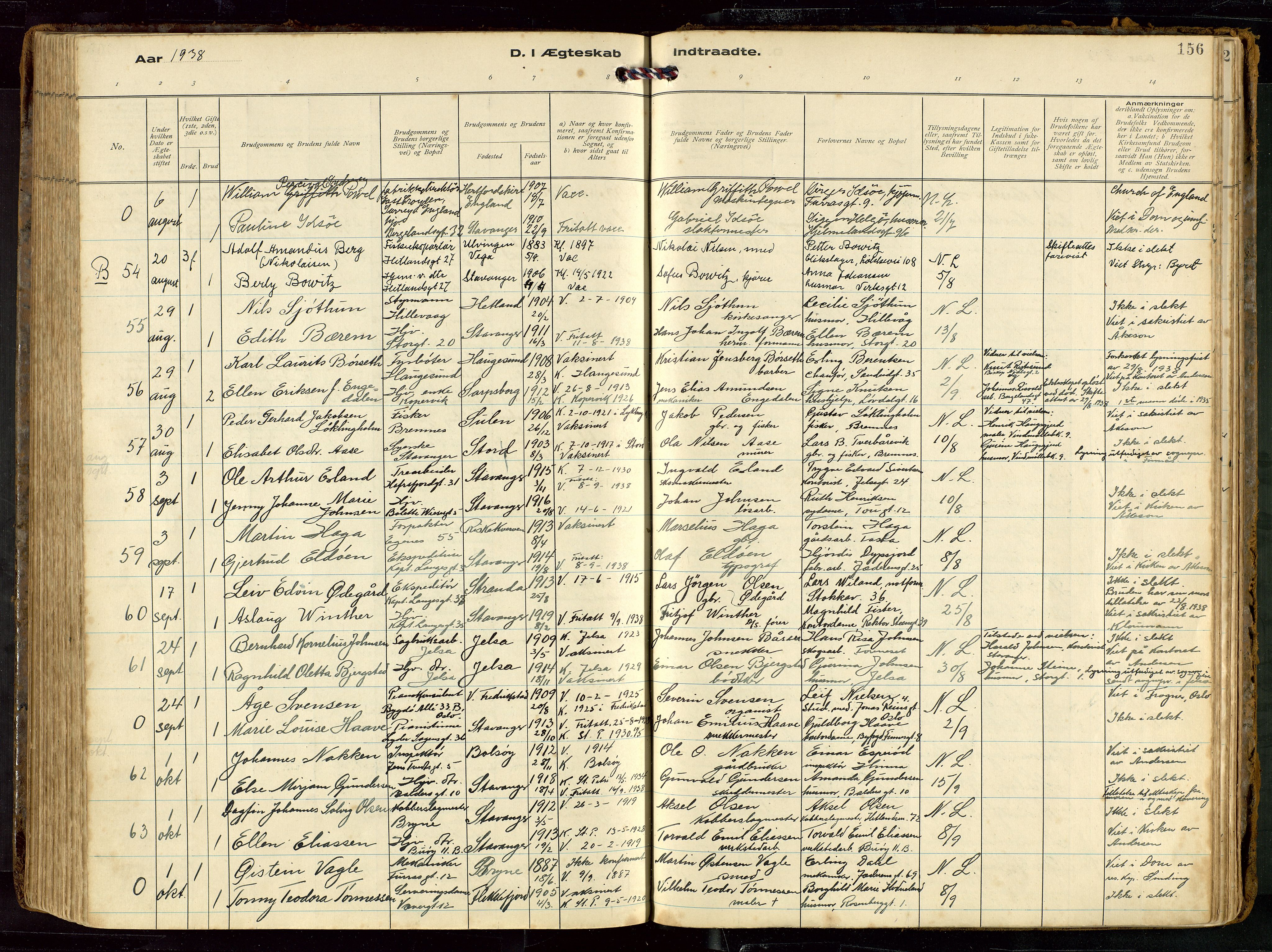 St. Petri sokneprestkontor, SAST/A-101813/002/D/L0002: Ministerialbok nr. A 27, 1921-1942, s. 156