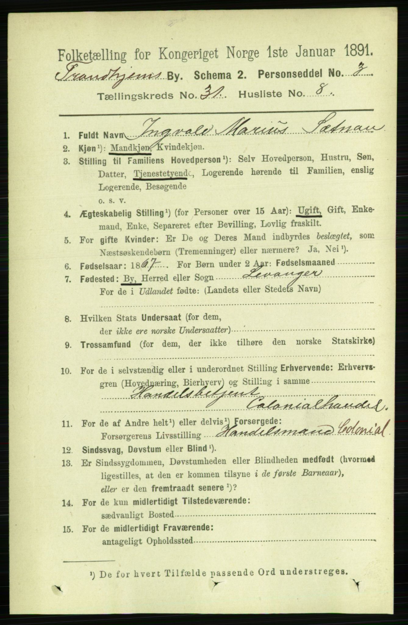 RA, Folketelling 1891 for 1601 Trondheim kjøpstad, 1891, s. 23275