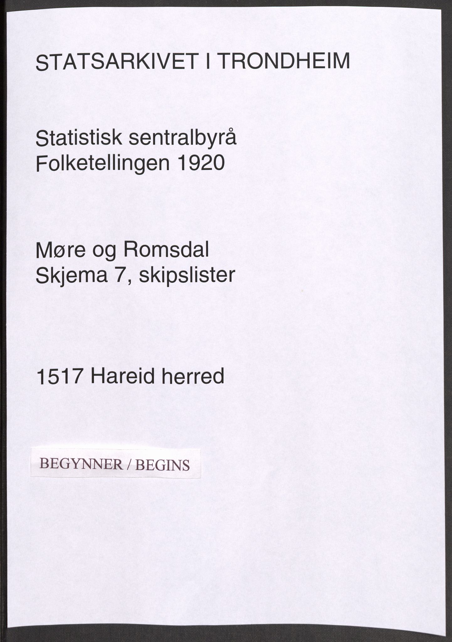 SAT, Folketelling 1920 for 1517 Hareid herred, 1920, s. 5443