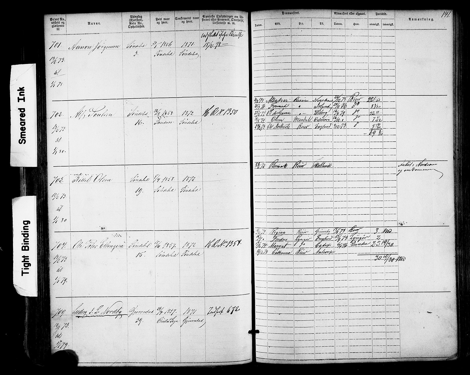 Risør mønstringskrets, SAK/2031-0010/F/Fa/L0003: Annotasjonsrulle nr 1-1913 med register, T-7, 1863-1899, s. 77